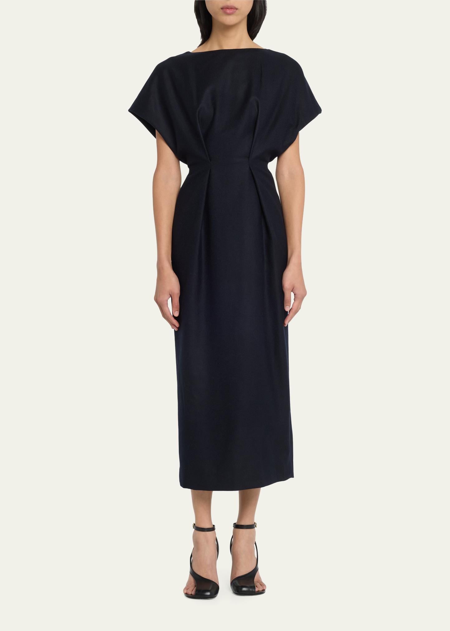 Dries Van Noten Dezos Tucked Waist Wool Midi Dress - Bergdorf Goodman