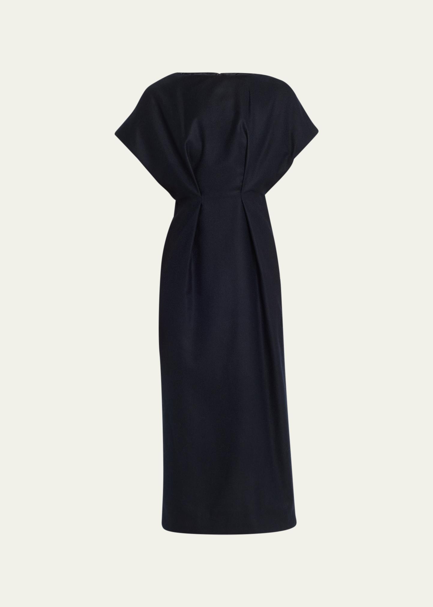 Dries Van Noten Dezos Tucked Waist Wool Midi Dress - Bergdorf Goodman
