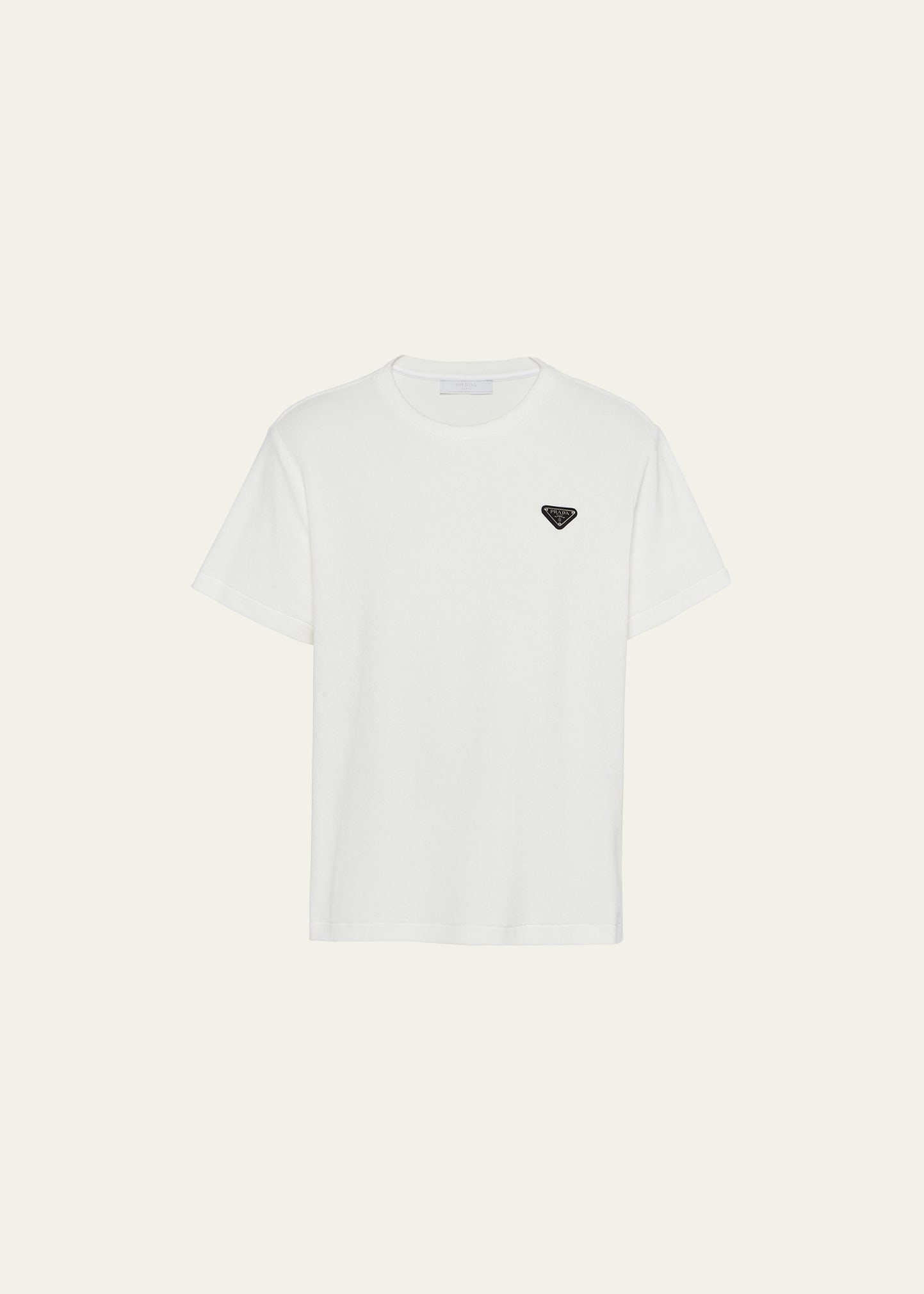 Prada Men's Terry T-Shirt with Triangle Logo - Bergdorf Goodman