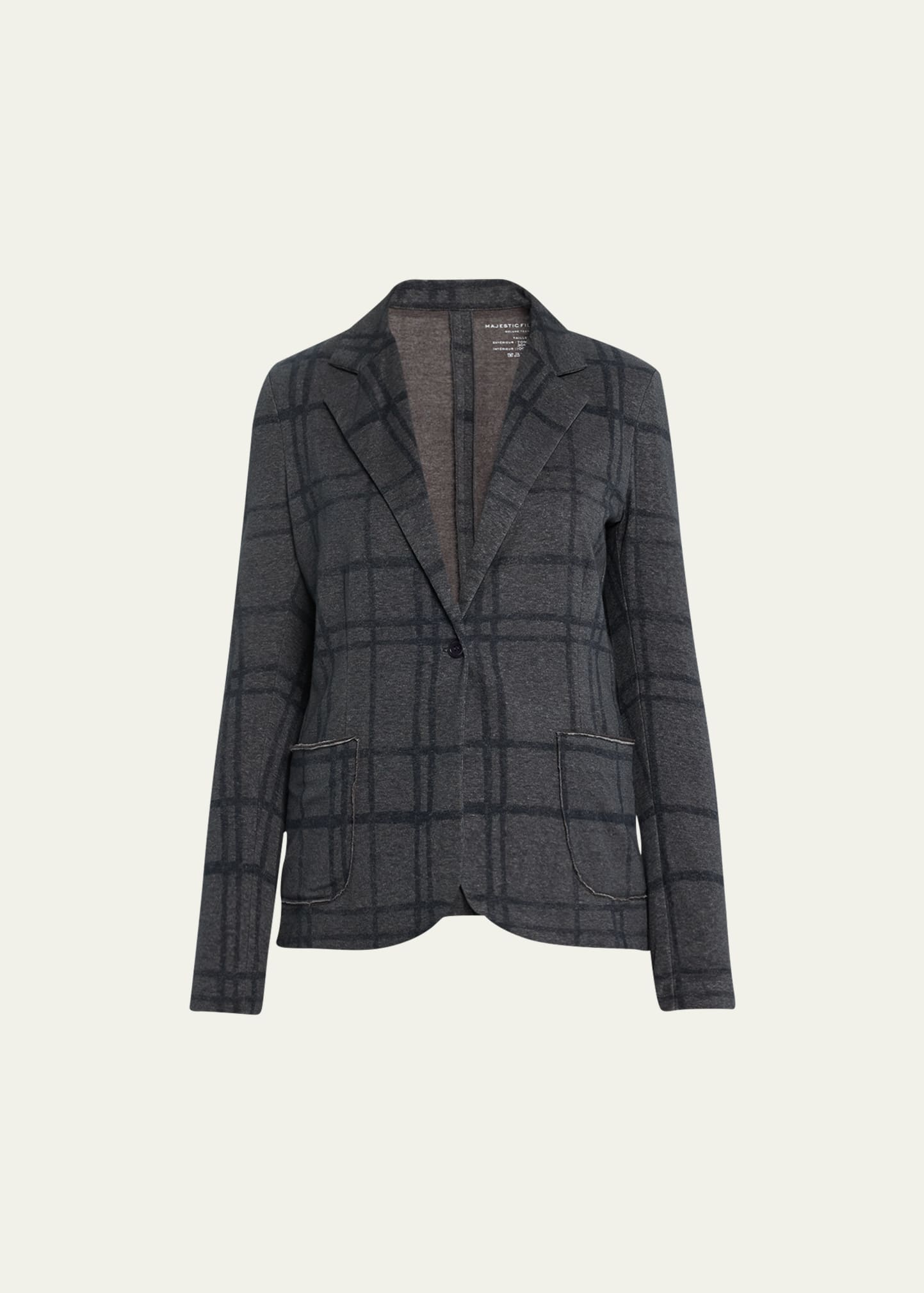 Majestic Filatures Cotton Cashmere Double Face Novelty Plaid One-Button  Blazer - Bergdorf Goodman