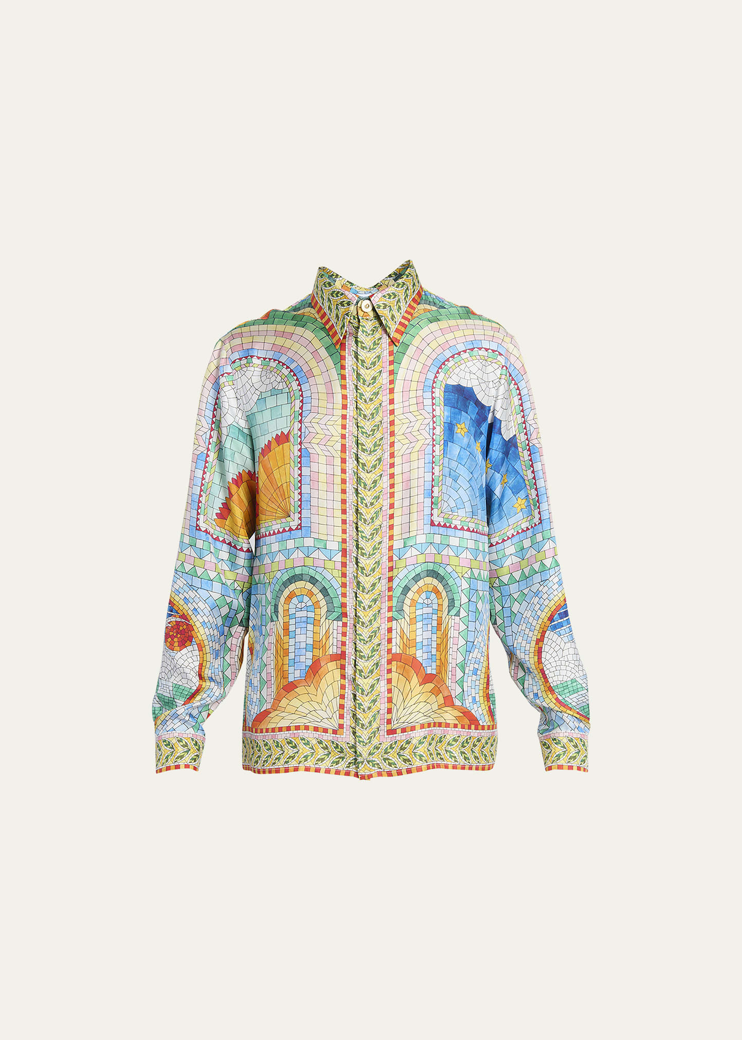 Versace Men's Barocco Silk Sport Shirt - Bergdorf Goodman