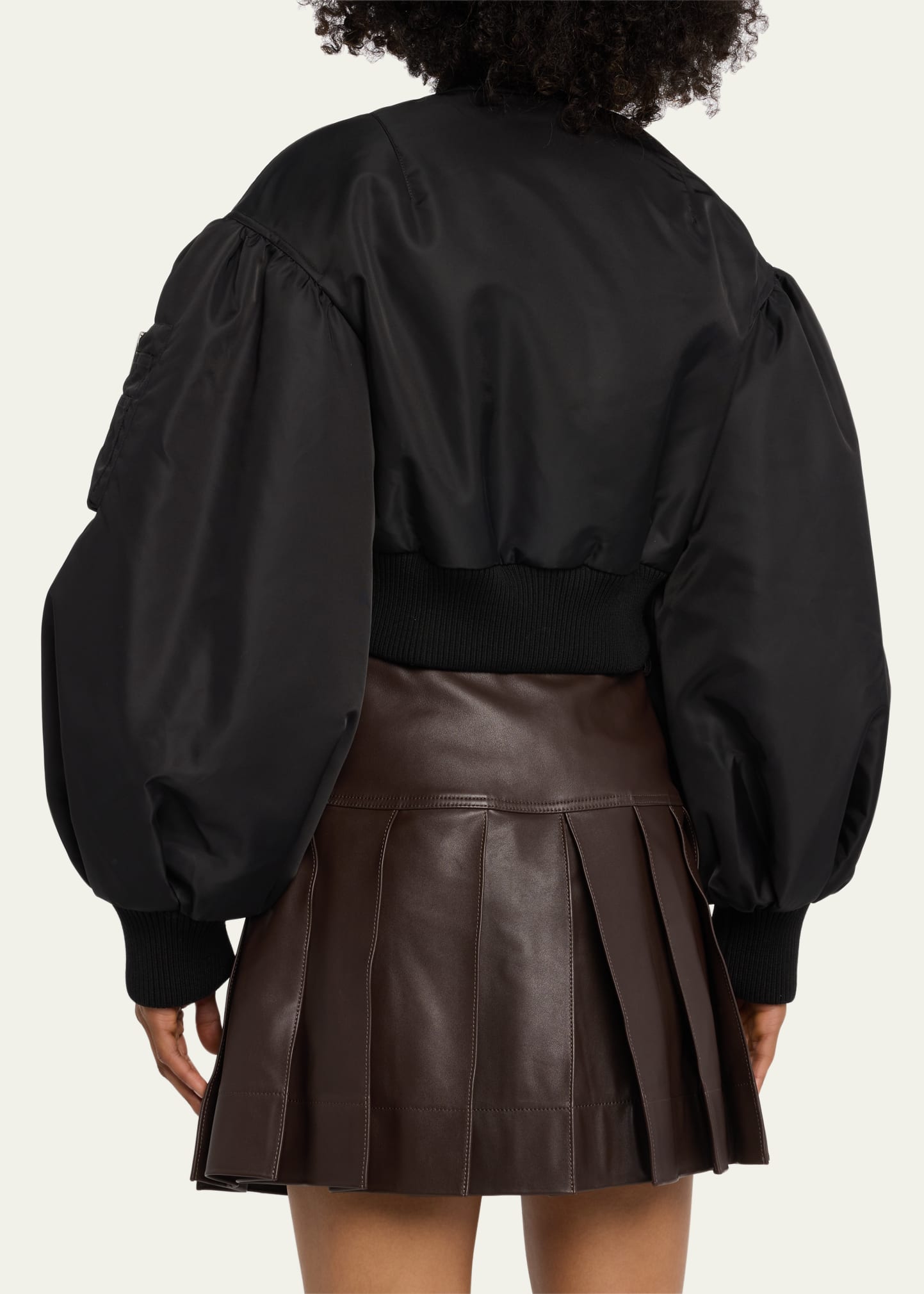 Simone Rocha Embellished Cropped Zip-Front Bomber Jacket