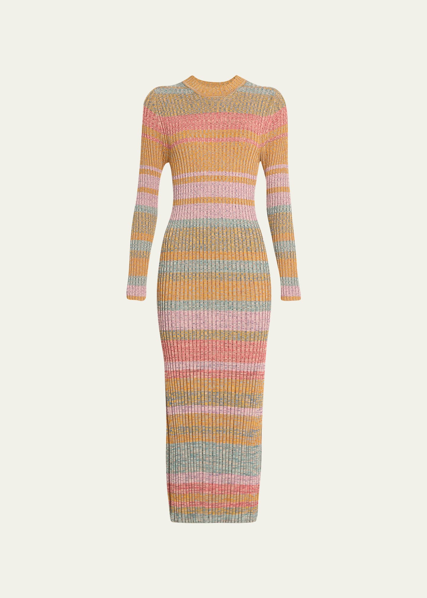 Zimmermann Luminosity Mouline Ribbed Knit Midi Sweater Dress