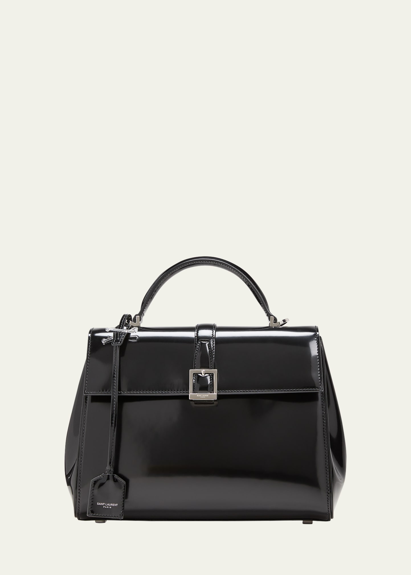 Saint Laurent Le Fermoir Small Leather Top-Handle Bag