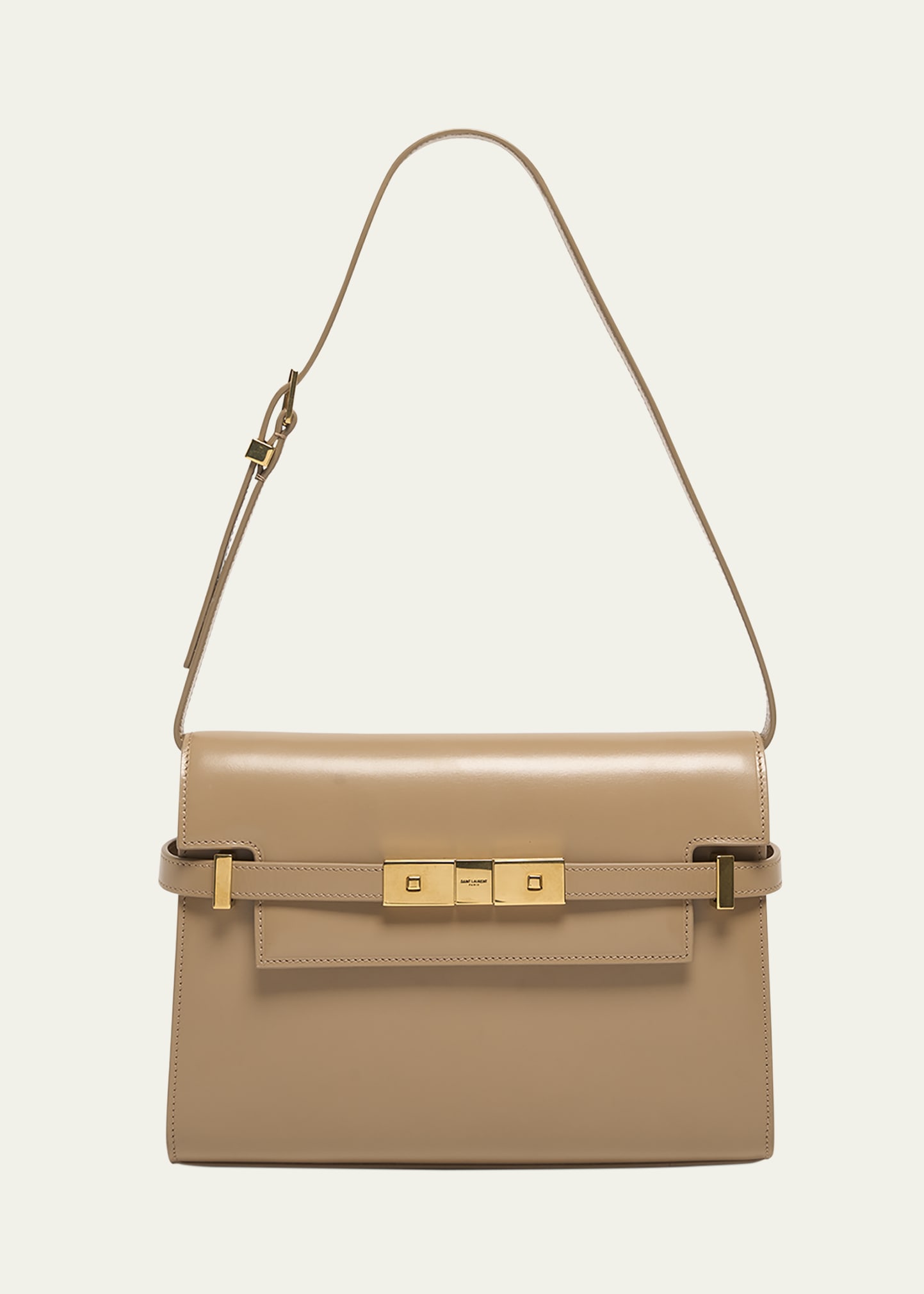 Saint Laurent正規品/送料関税込み Mini shoulder bag SAINT LAURENT Flat Mini $1600 Black Leather Shoulder Bag New