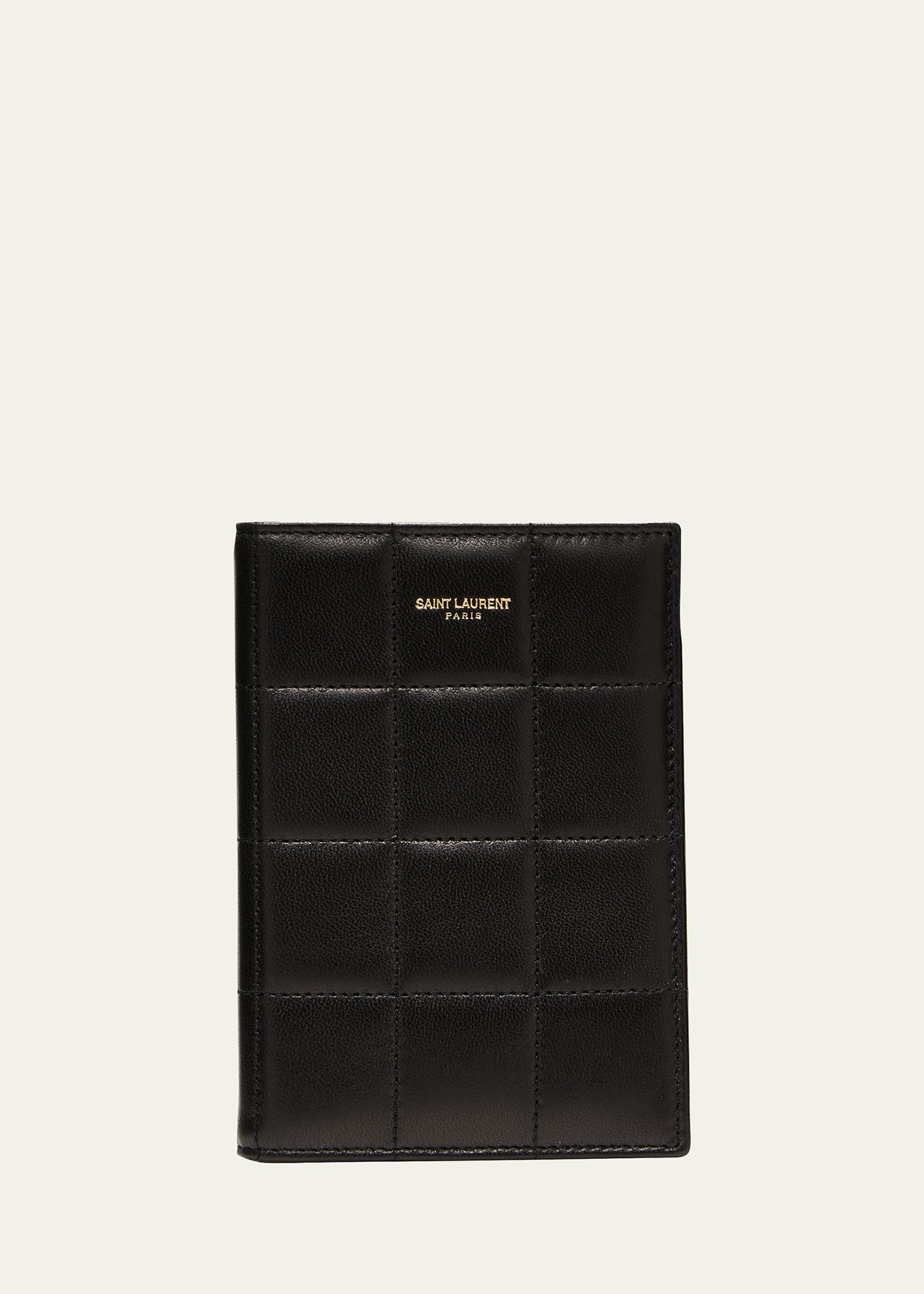 Saint Laurent Paris passport case in grained leather