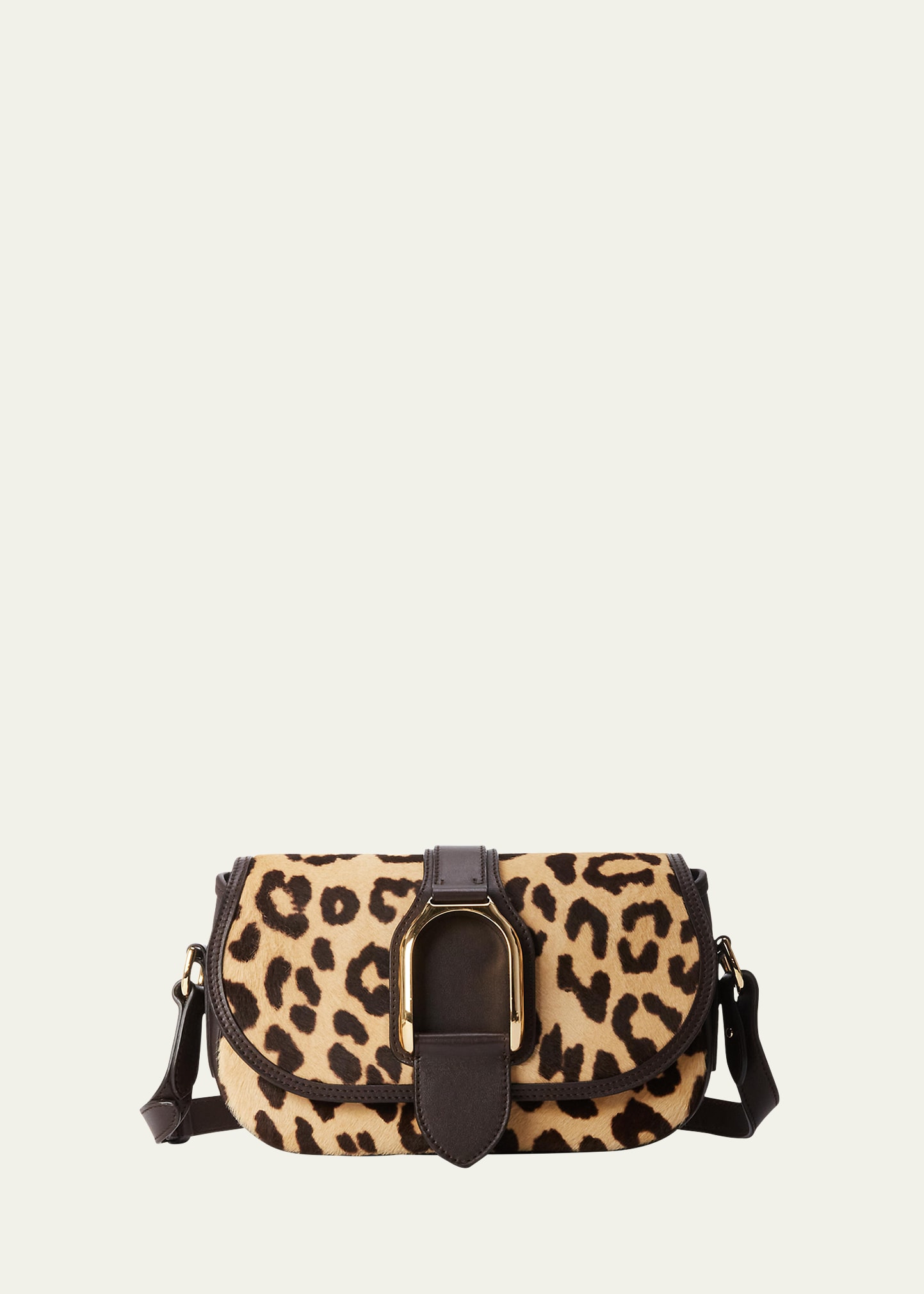 Brooke large leather and leopard calf hair shoulder hot sale bag