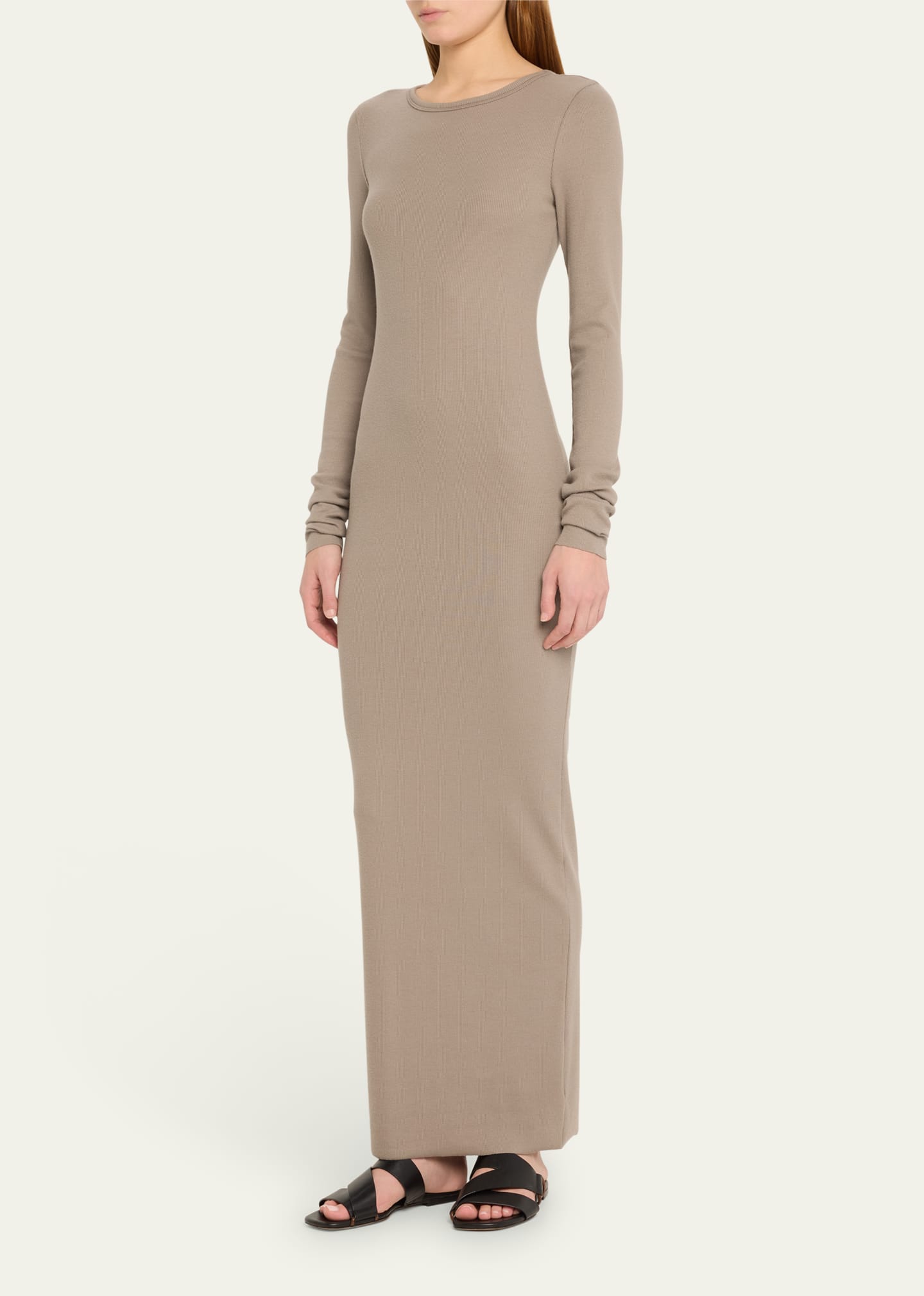 Eterne Long-Sleeve Crewneck Rib-Knit Maxi Dress - Bergdorf Goodman