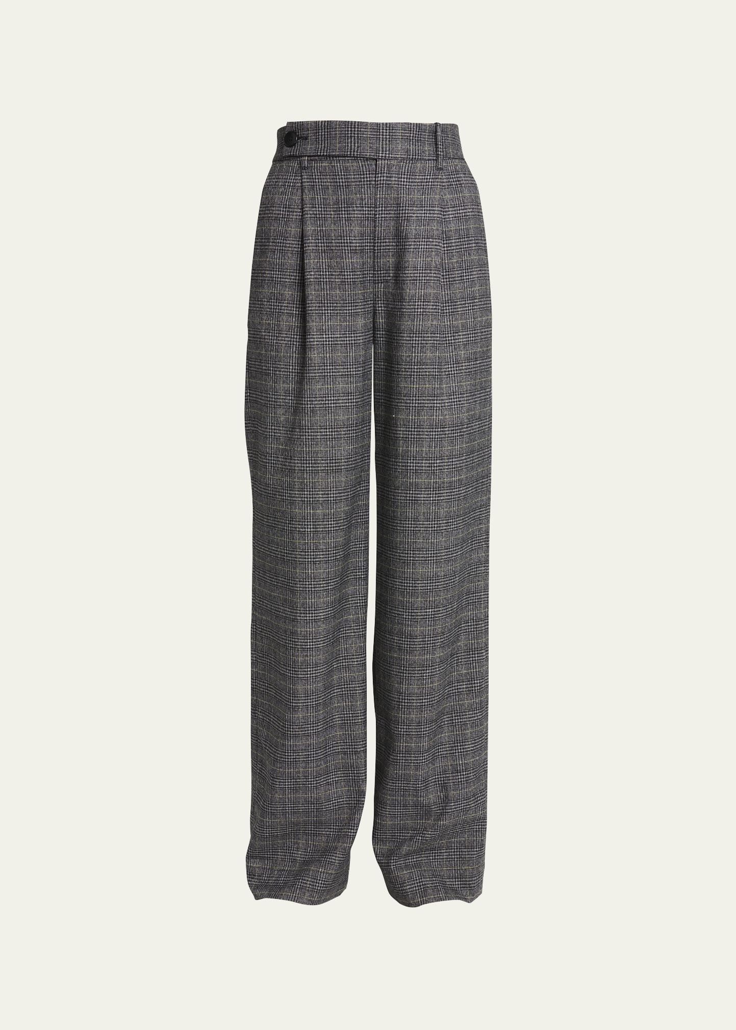 Proenza Schouler White Label Plaid Wide-Leg Suiting Trousers