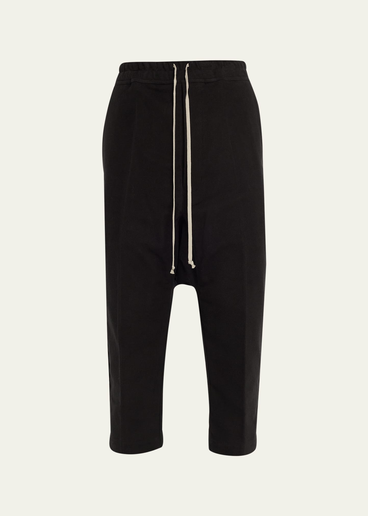 Rick Owens Men's Heavy Twill Cropped Drawstring Pants - Bergdorf