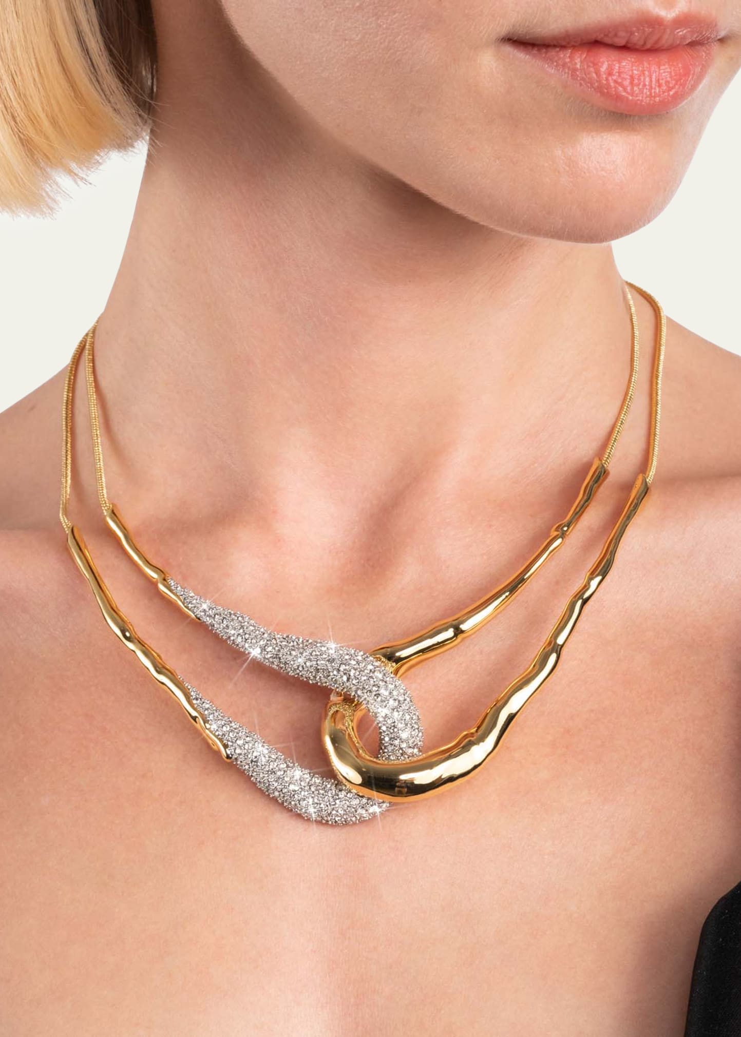 Alexis Bittar Solanales Crystal Interlock Necklace Bergdorf Goodman