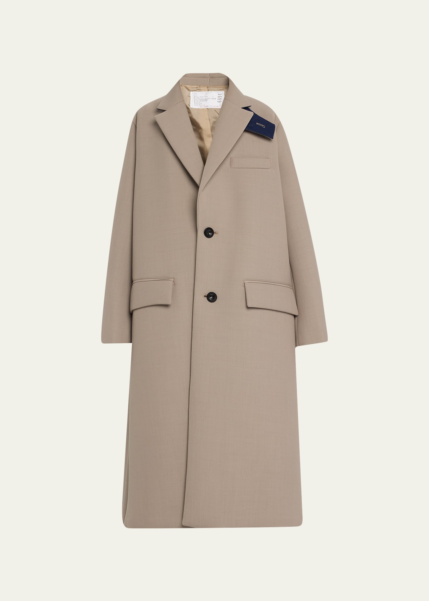 SACAI Bonded Oversize A-Line Suiting Coat - Bergdorf Goodman