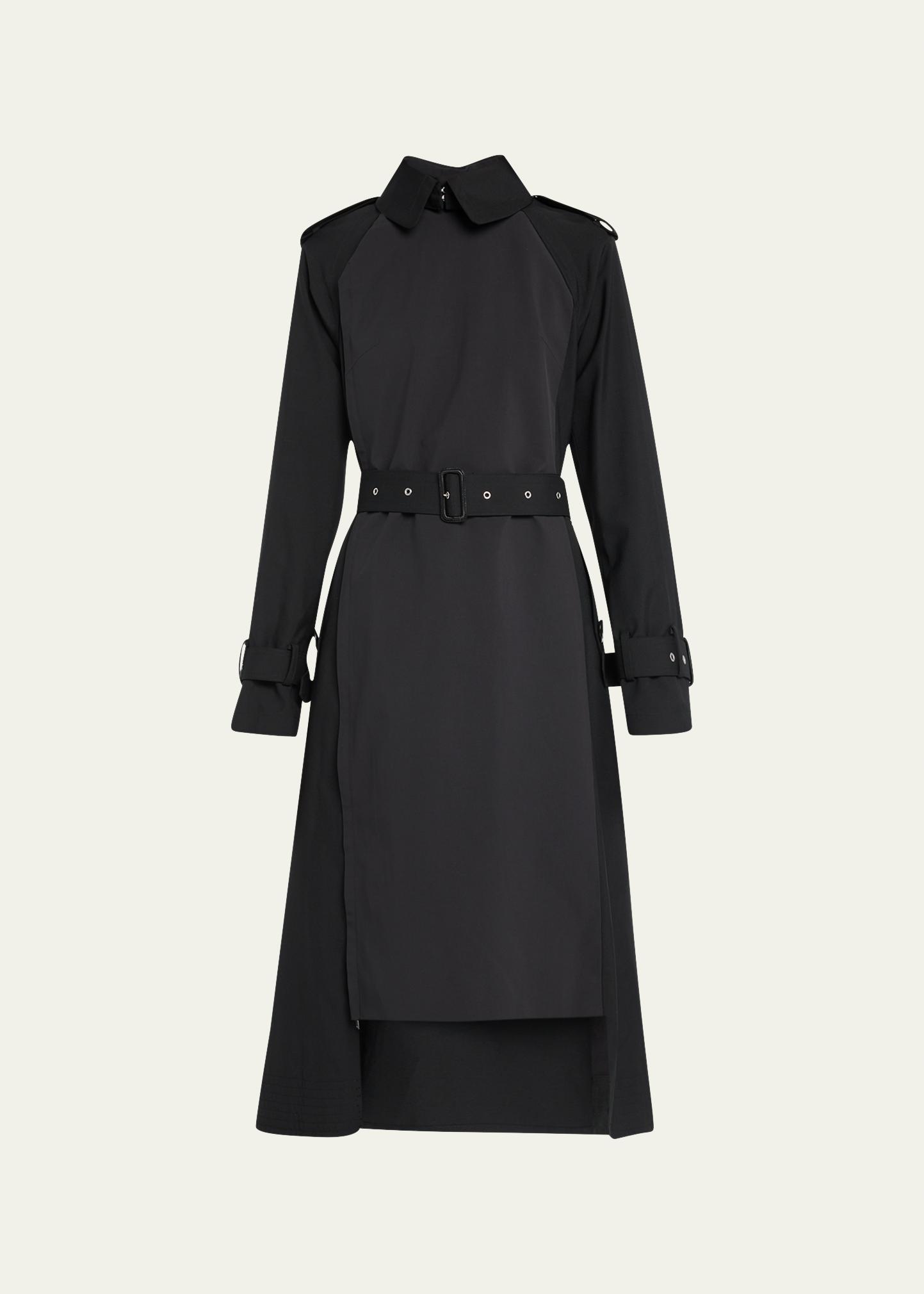 あ*こ様 sacai 22SS Suiting Mix Dress sacai Suiting Mix Belted High-Low Trench Dress - Bergdorf Goodman