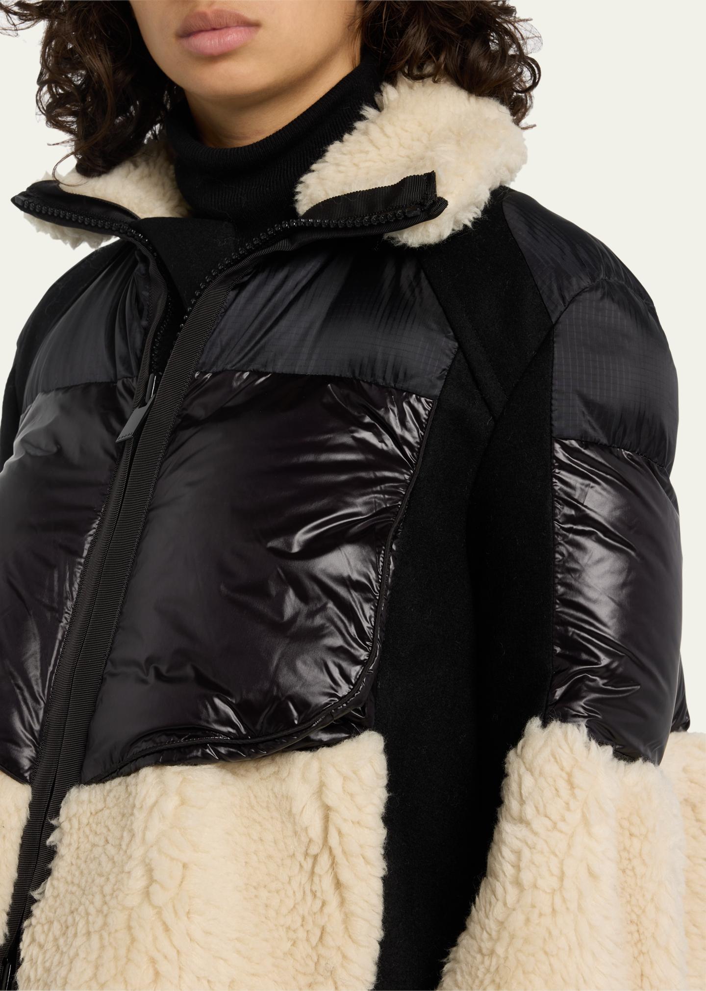 SACAI Shearling Puffer Hybrid Zip Jacket - Bergdorf Goodman