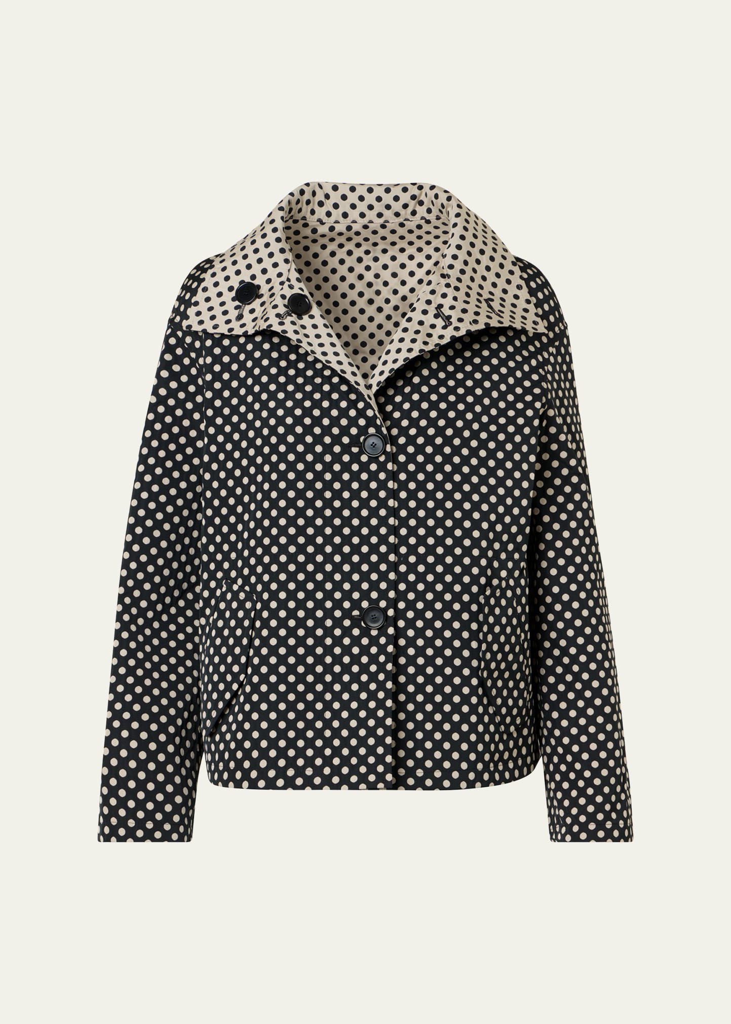 セール　Akris punto アクリスプント　リバーシブル　ドット　ジャケット Akris punto Polka-Dot Single-Breasted Jacket - Bergdorf Goodman