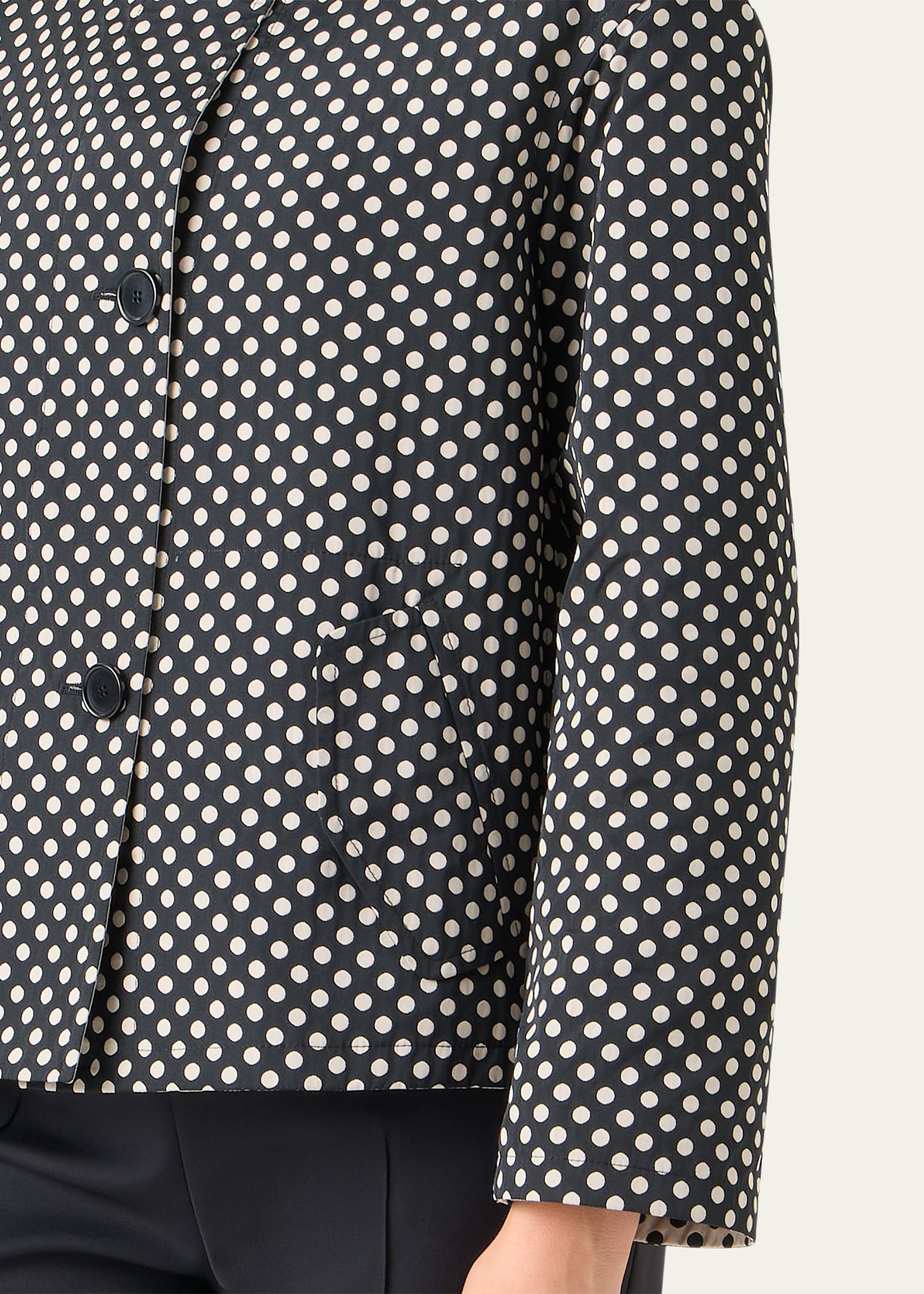 セール　Akris punto アクリスプント　リバーシブル　ドット　ジャケット Akris punto Polka-Dot Single-Breasted Jacket - Bergdorf Goodman