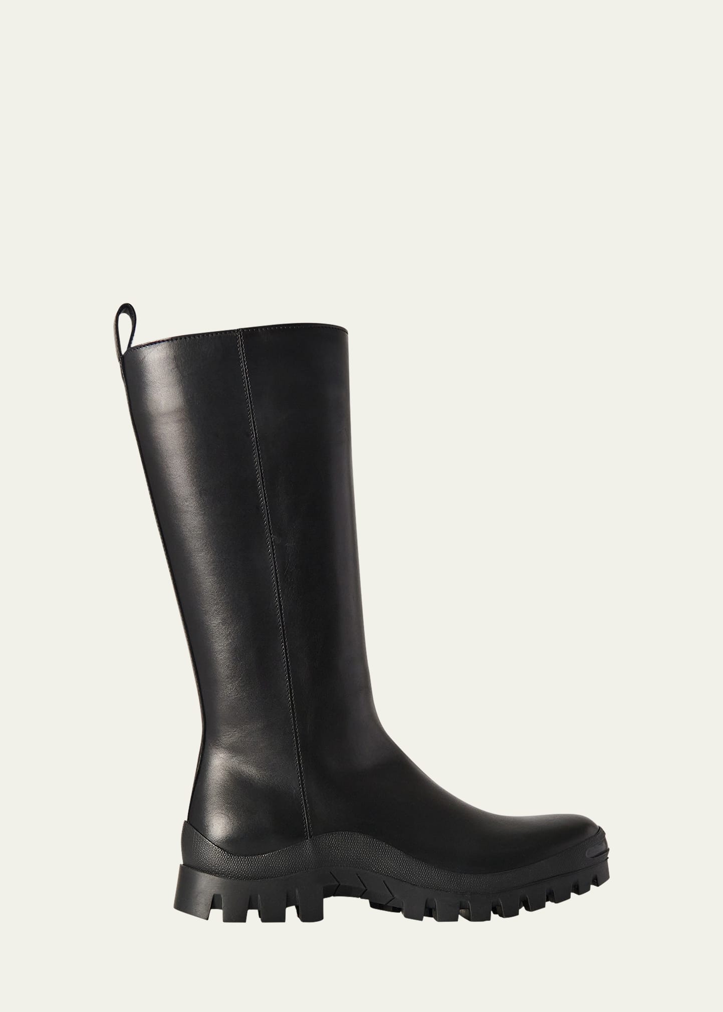 THE ROW Greta Leather Tall Moto Boots Bergdorf Goodman