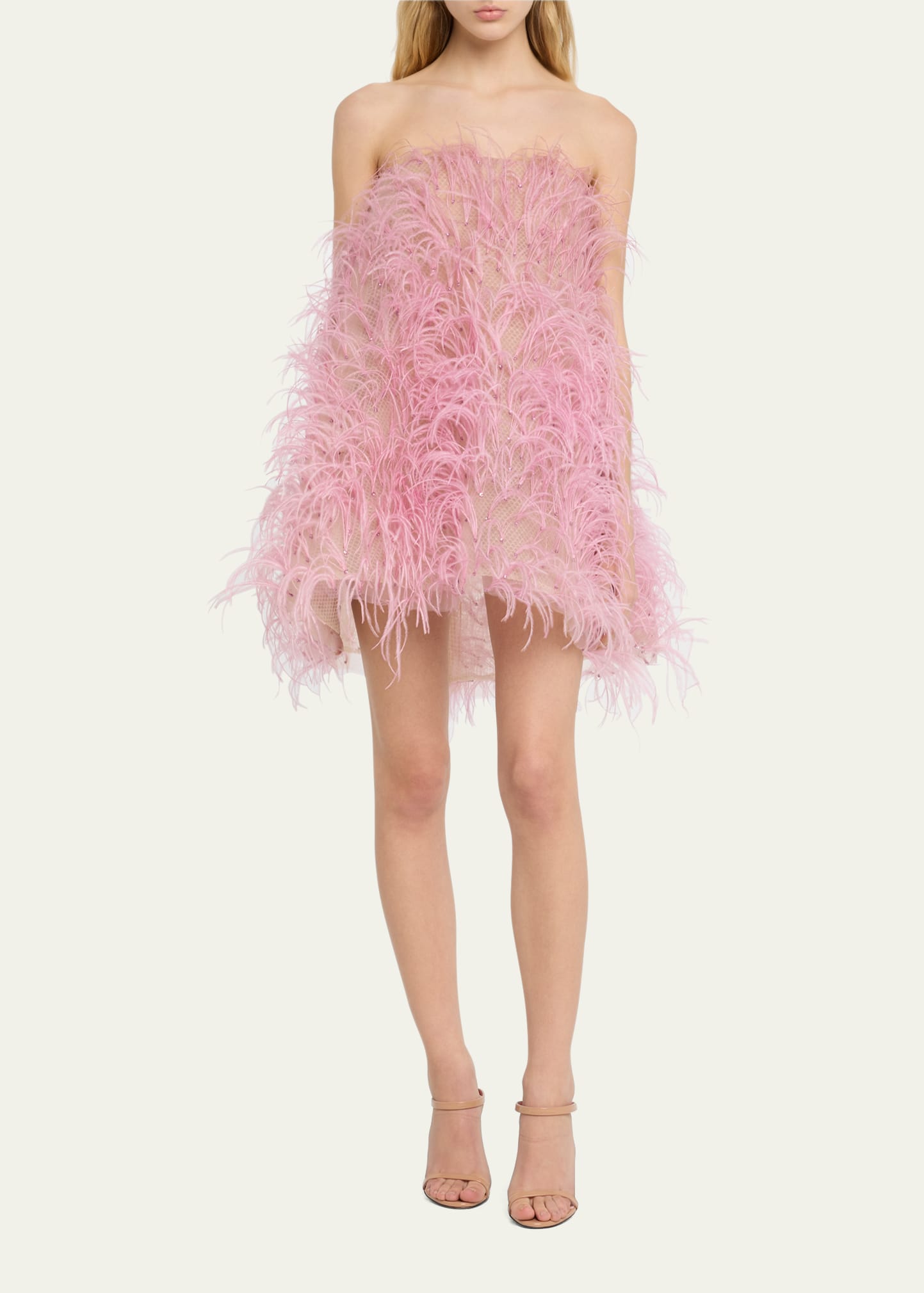 oscar de la renta pink feather dress Oscar De La Renta Resort 2013 Pink Tulle And Feather Gown Size 2