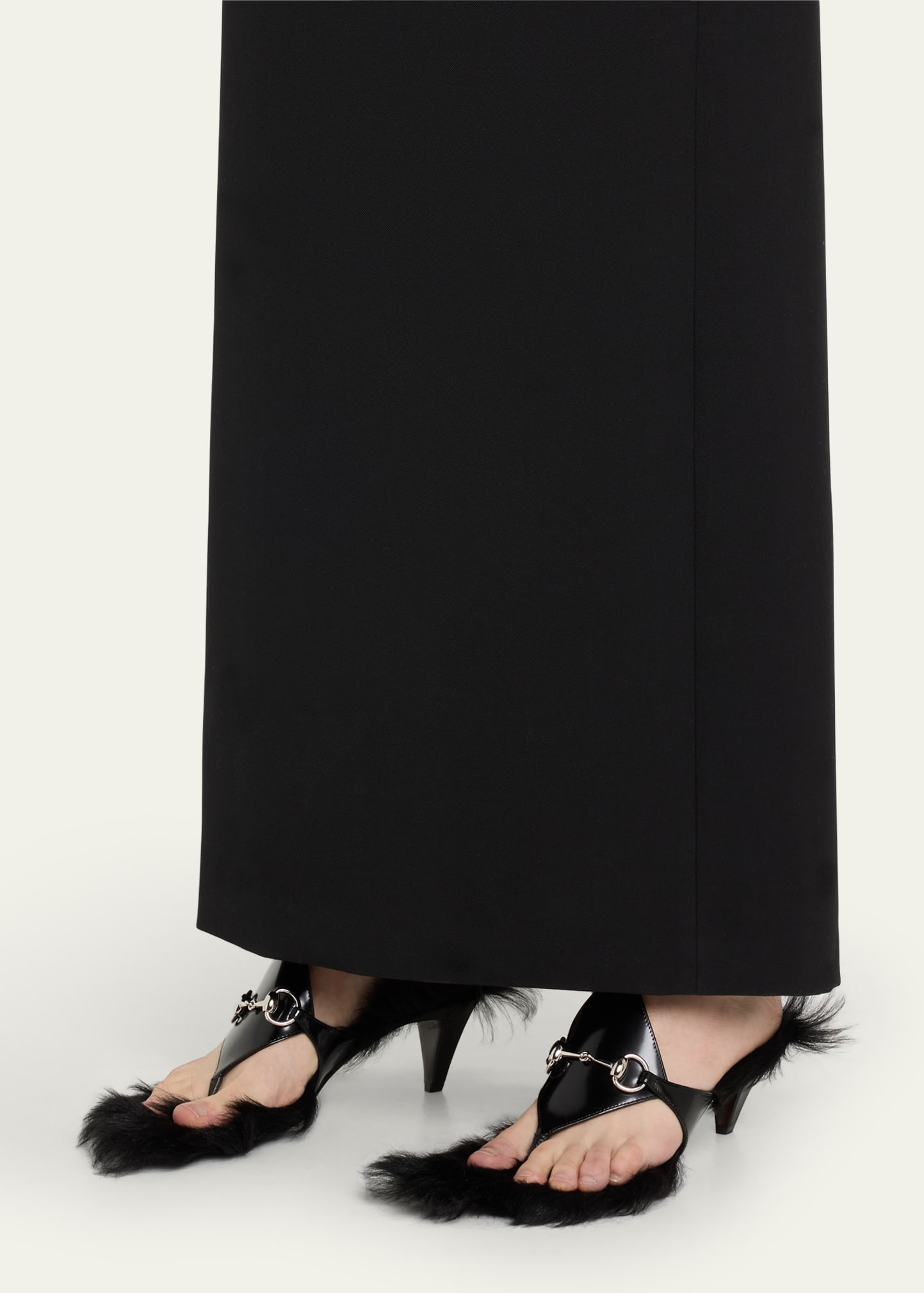 Gucci Mariame Faux Fur Bit Thong Sandals - Bergdorf Goodman