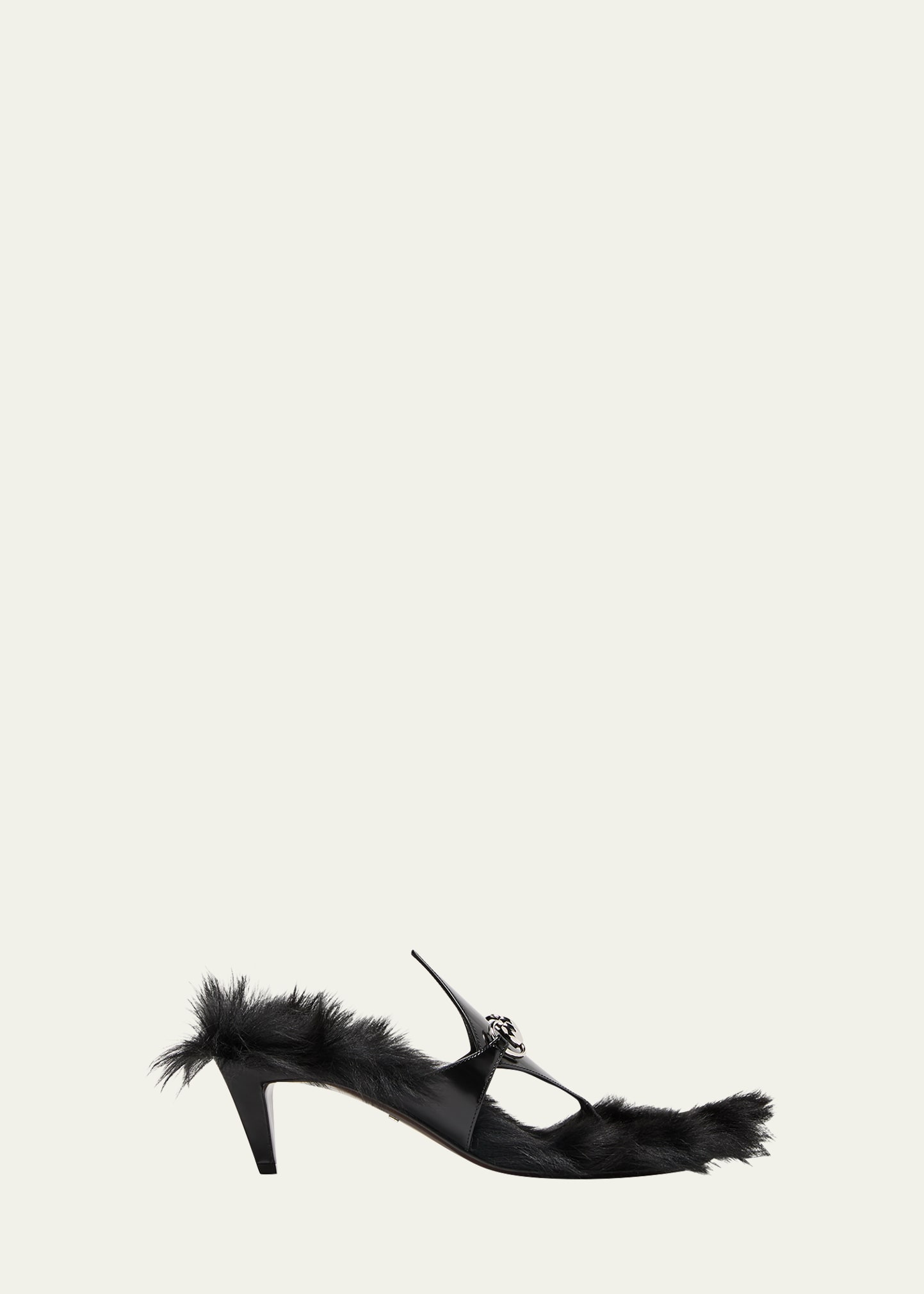 Gucci Mariame Faux Fur Bit Thong Sandals - Bergdorf Goodman