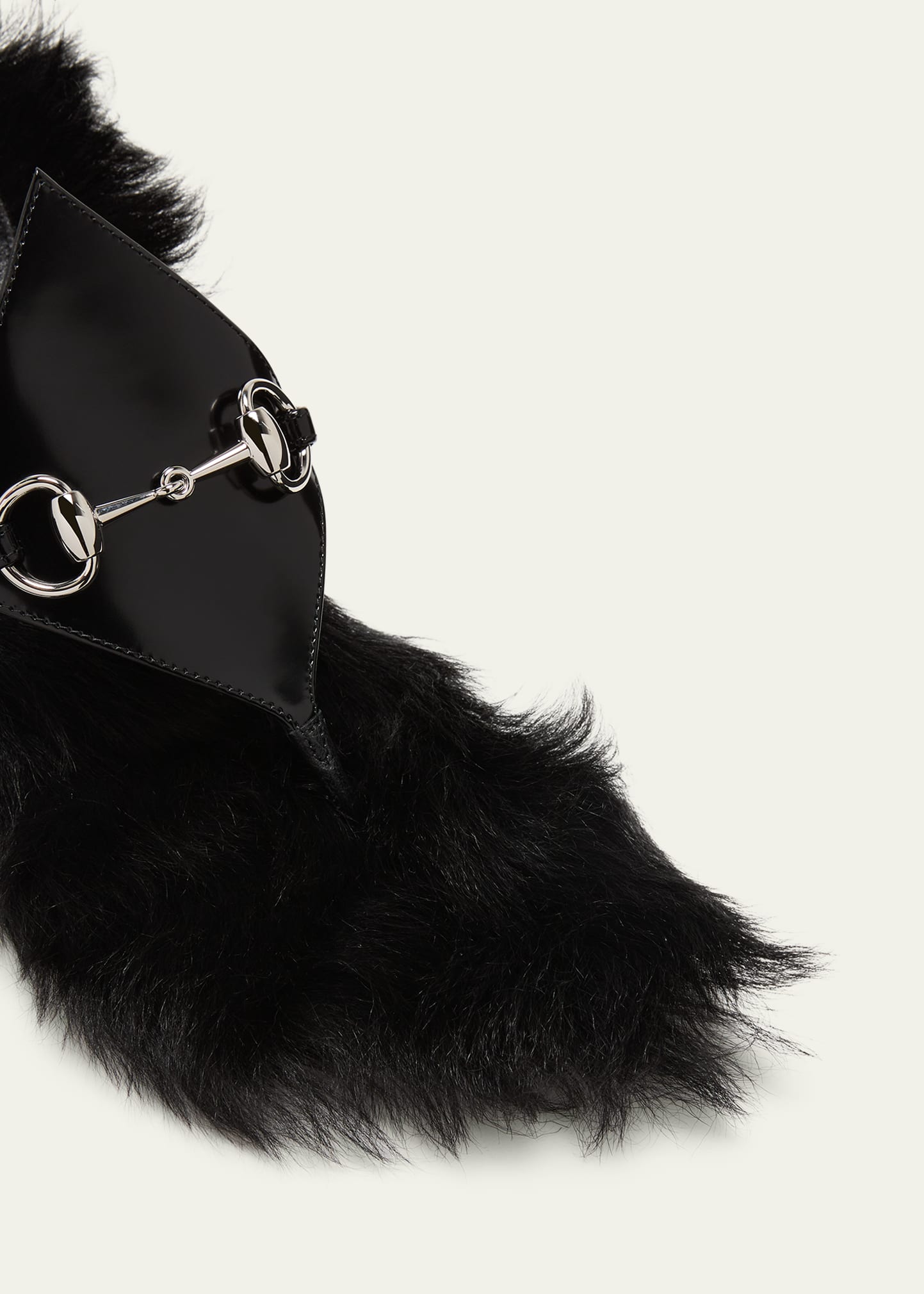 Gucci Mariame Faux Fur Bit Thong Sandals - Bergdorf Goodman
