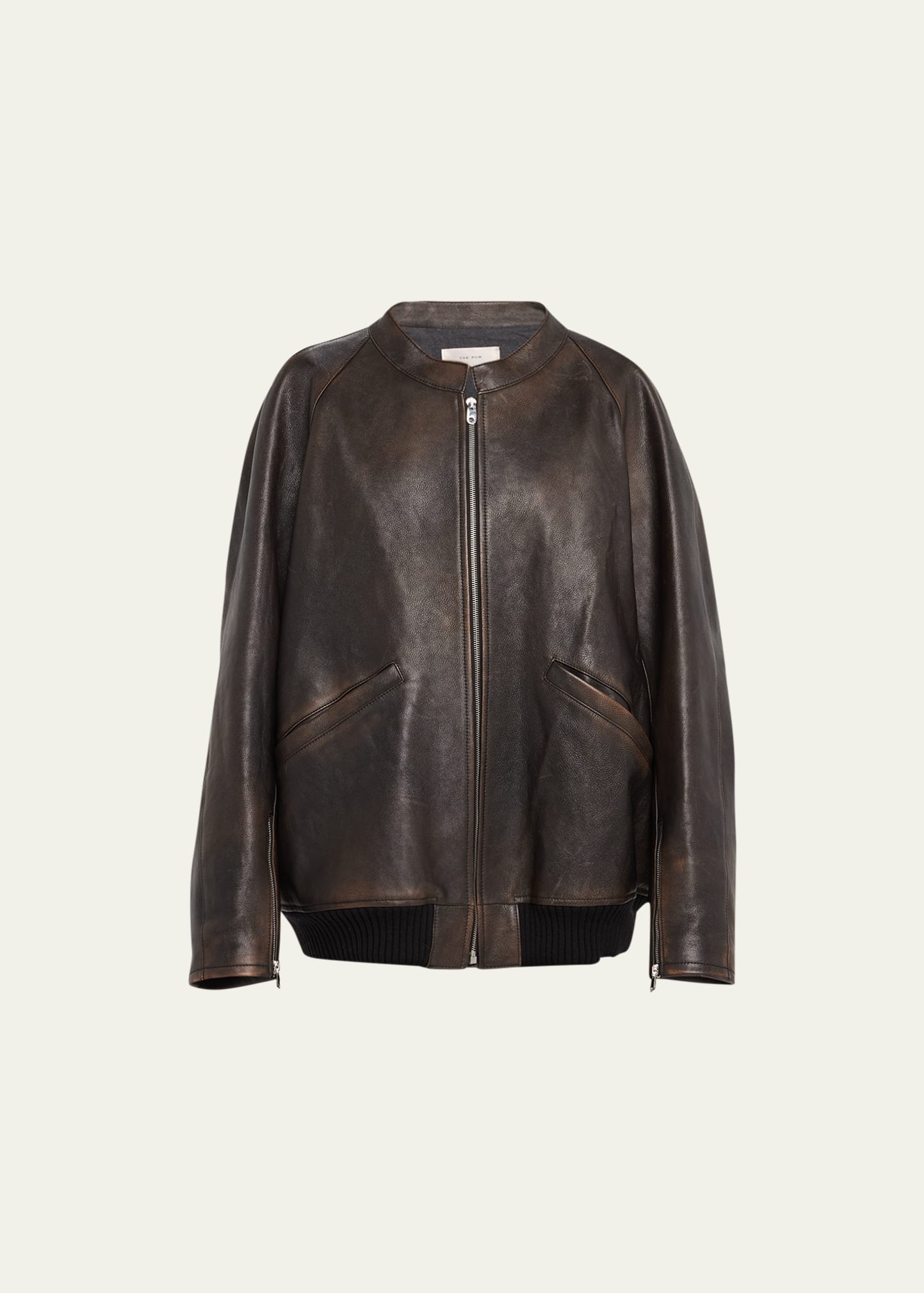 THE ROW Kengia Leather Bomber Jacket Bergdorf Goodman