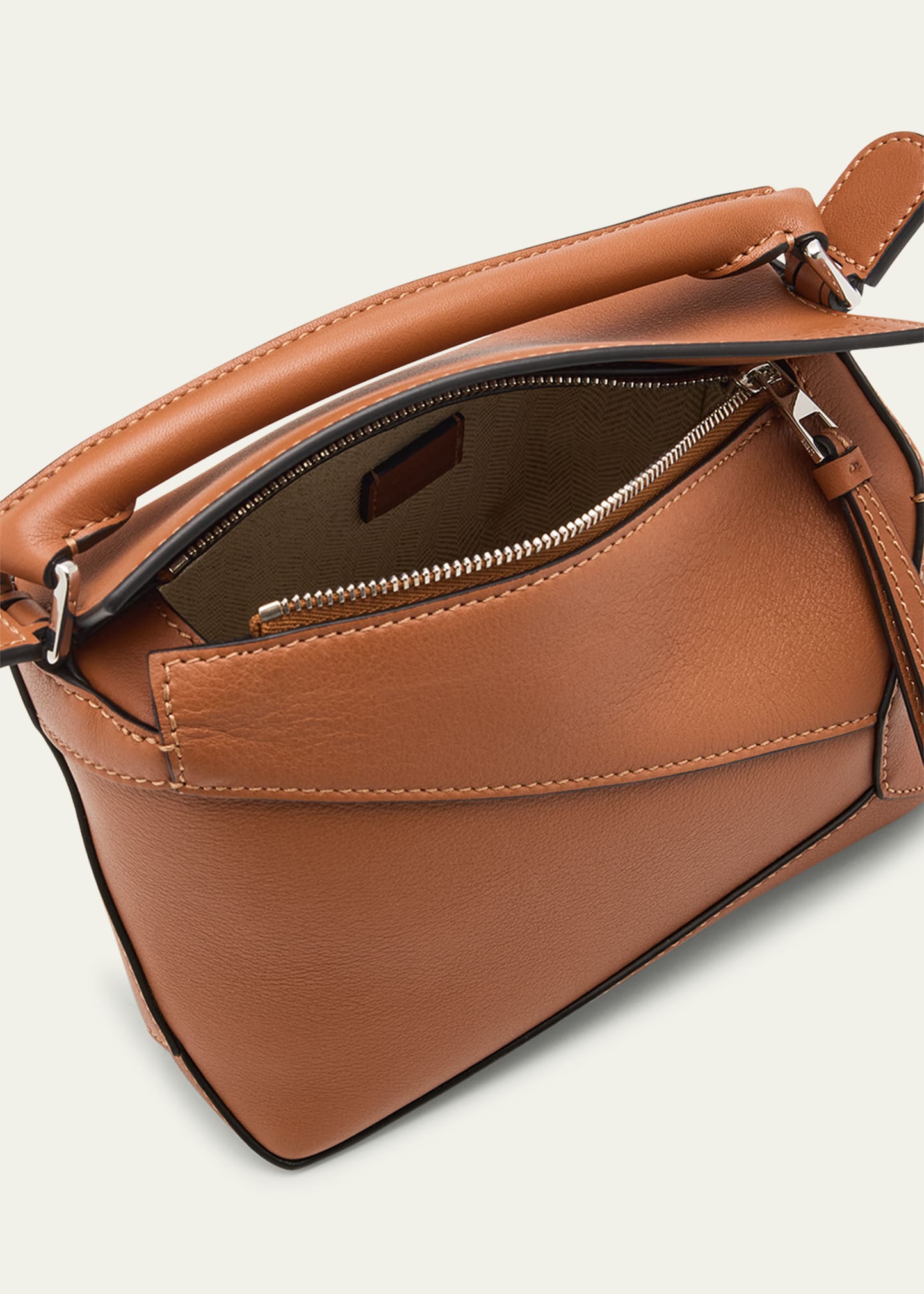 Loewe x Paula's Ibiza Puzzle Edge Mini Top-Handle Bag in Leather