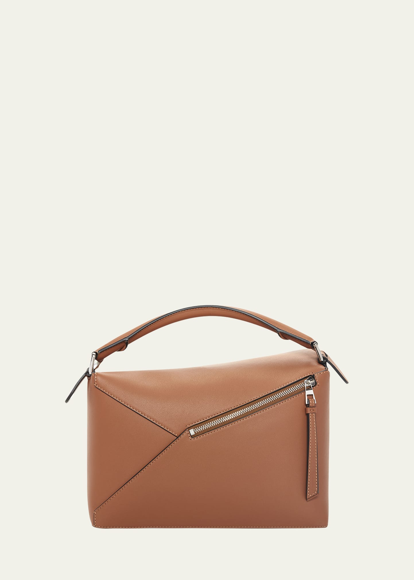 Puzzle Edge Medium Top-Handle Bag in Grained Leather