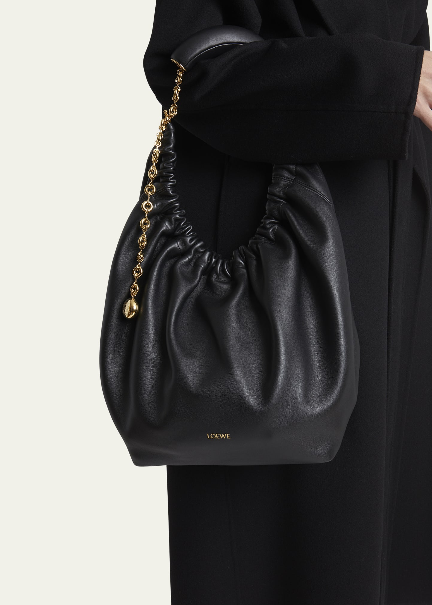 Loewe Squeeze Medium Shoulder Bag in Napa Leather - Bergdorf Goodman
