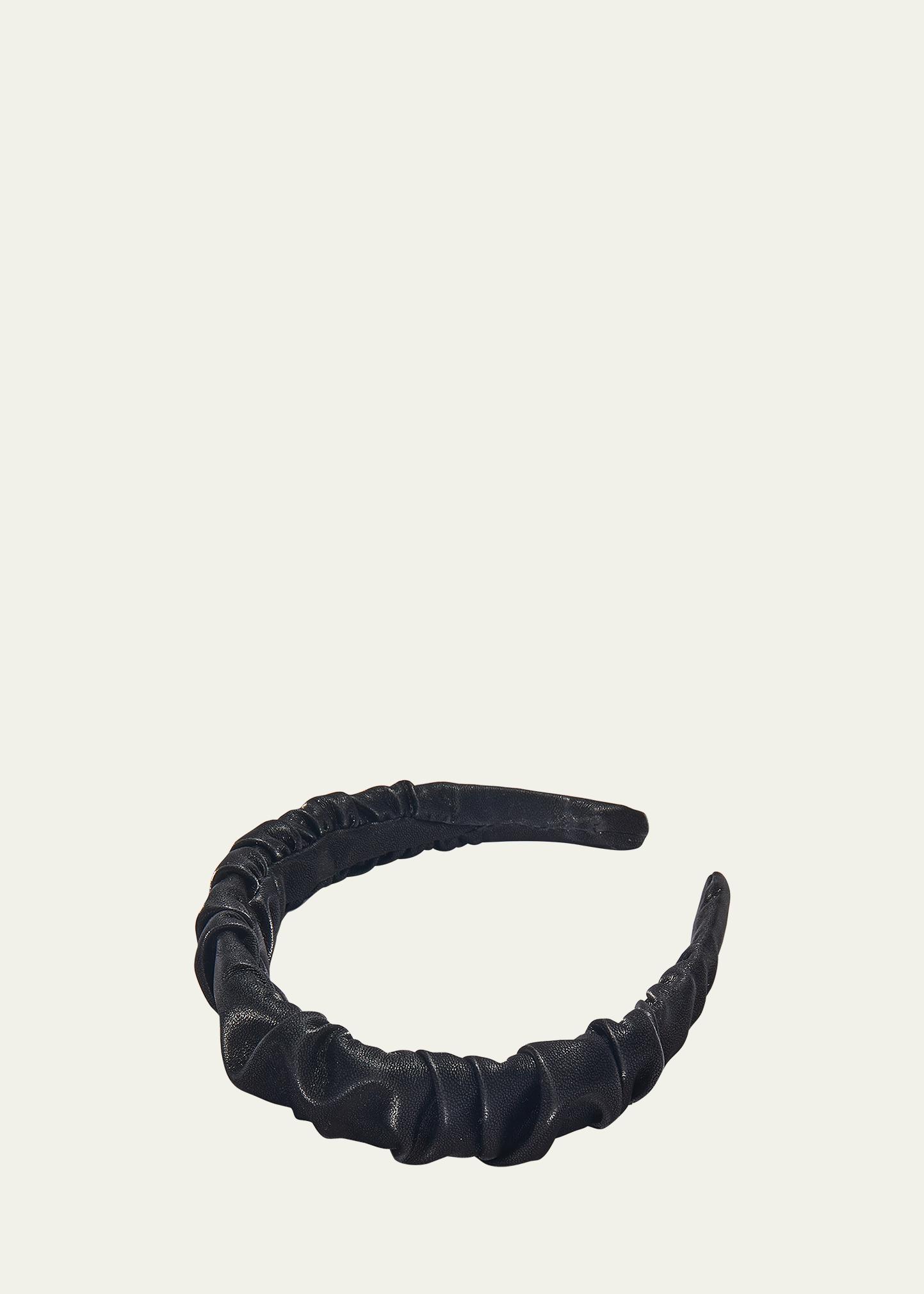 Lele Sadoughi Black faux leather headband Lele Sadoughi Jessie Faux Leather Headband – Saint Bernard main image 3