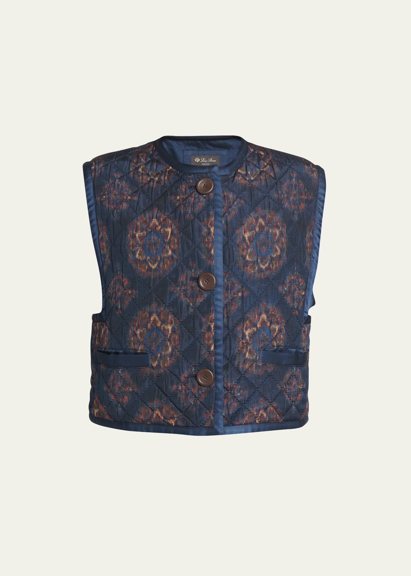 Loro Piana Almas Rosette Printed Chine Quilted Vest - Bergdorf Goodman
