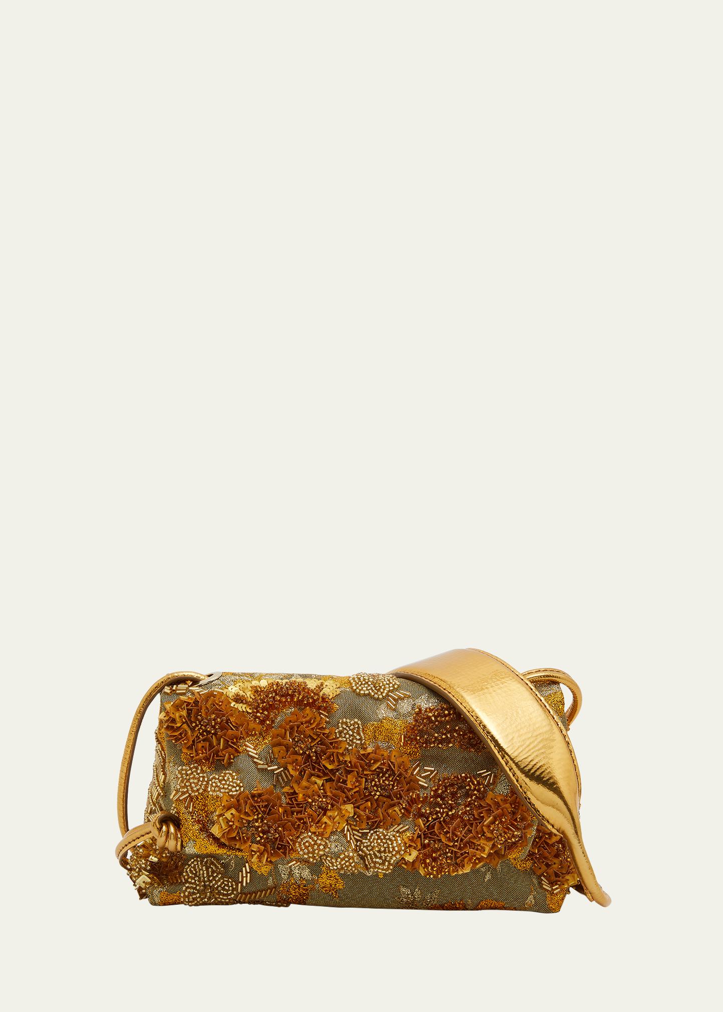 Dries Van Noten Metallic Embroidered Flap Crossbody Bag - Bergdorf