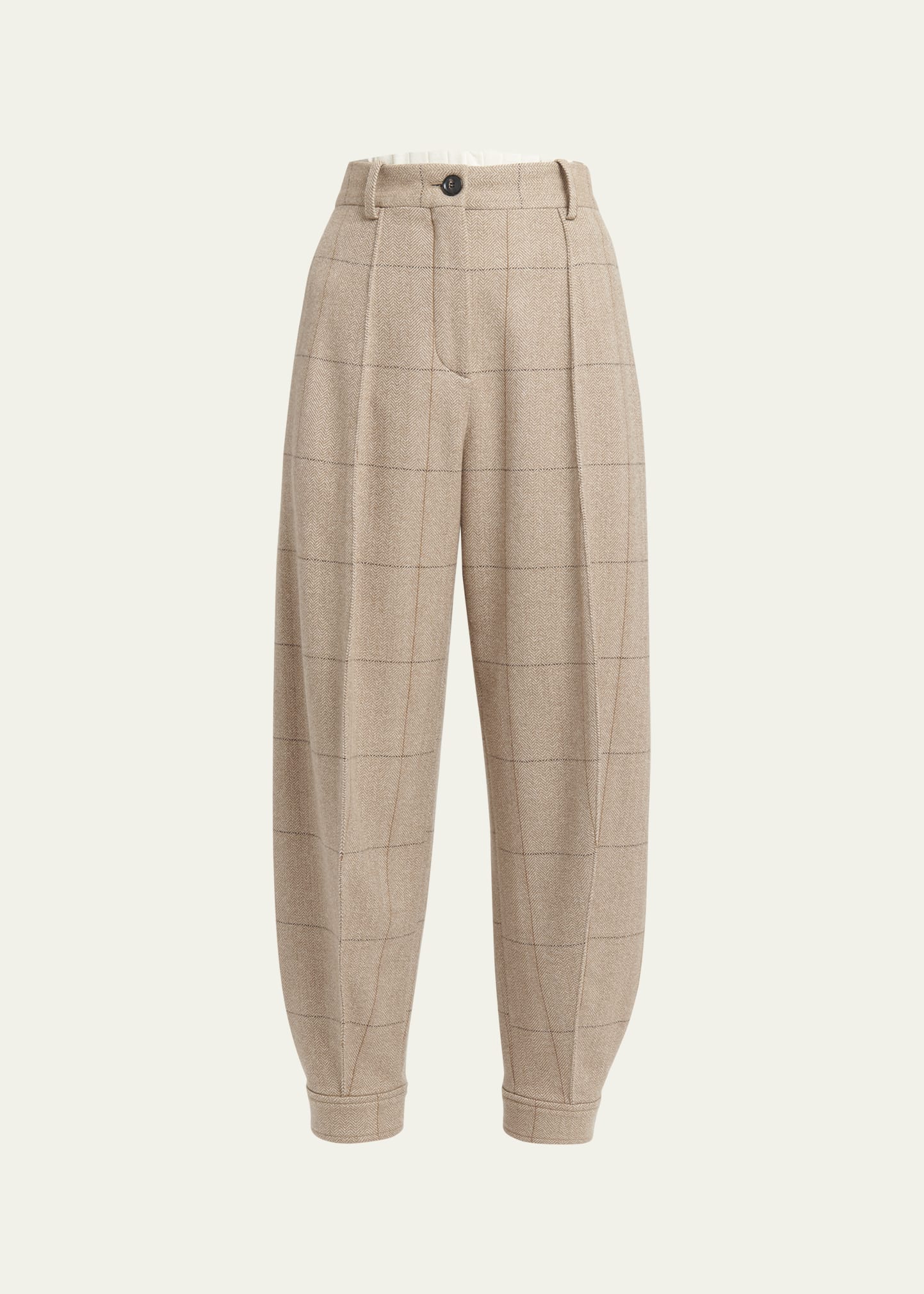 Loro Piana Aniston Overcheck Cashmere Pants