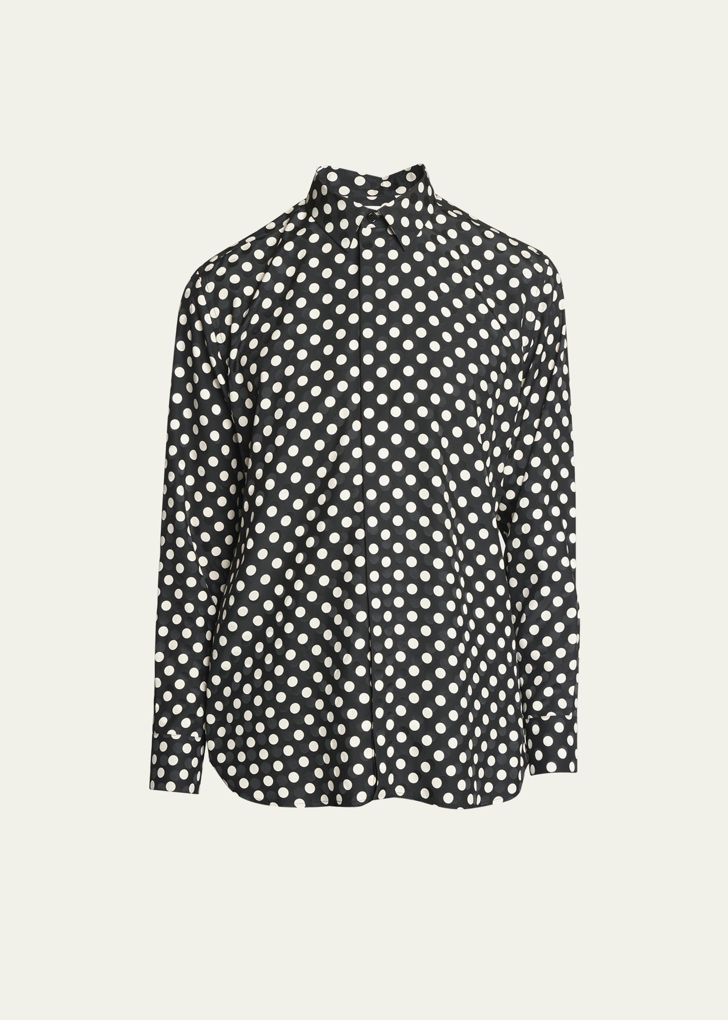 Saint Laurent Blue Polka Dot Shirt for Men