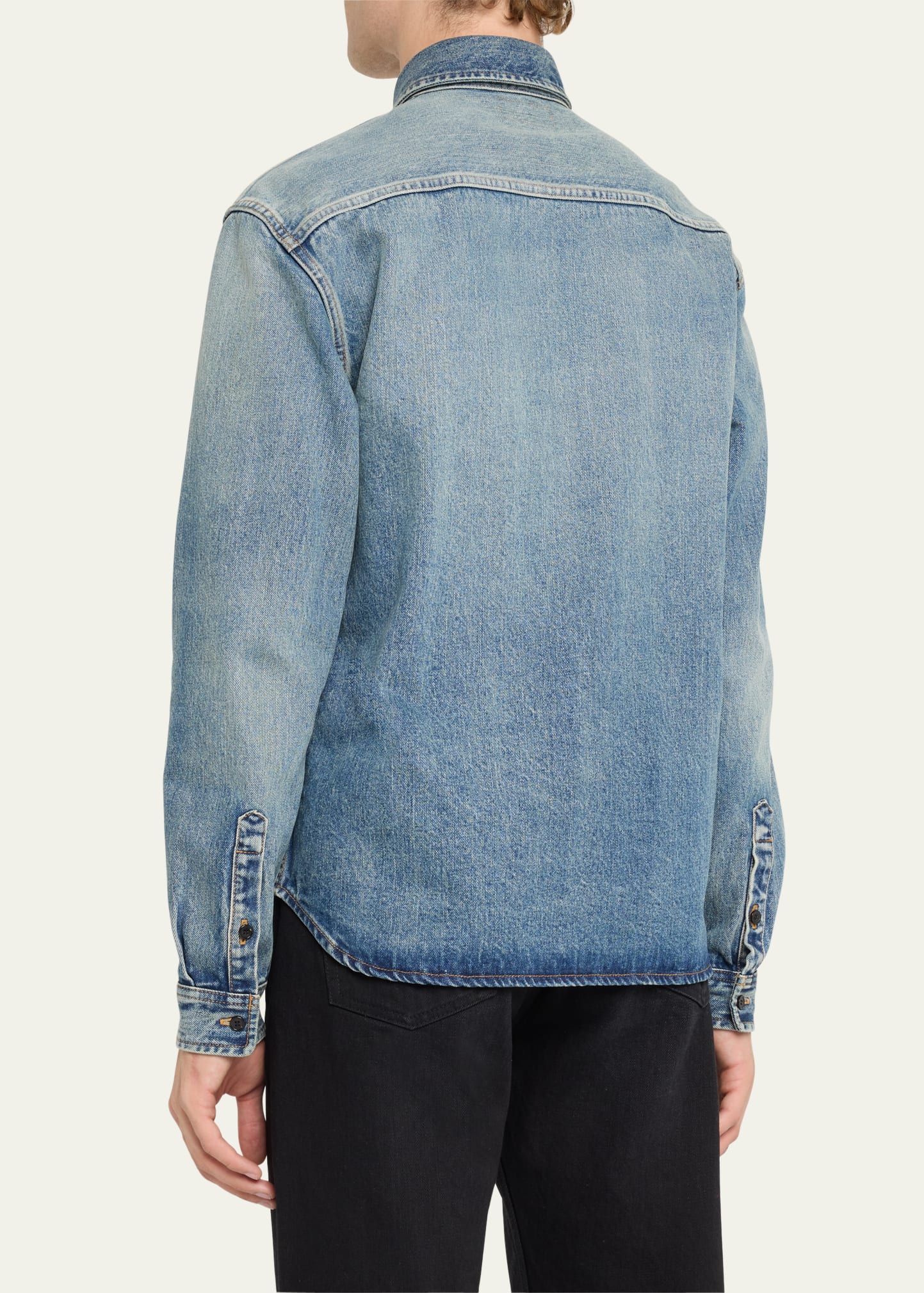 【SAINT LAURENT】Denim Shirt/追跡可能/全国送料無料 Saint Laurent Men's Denim Shirt - Bergdorf Goodman