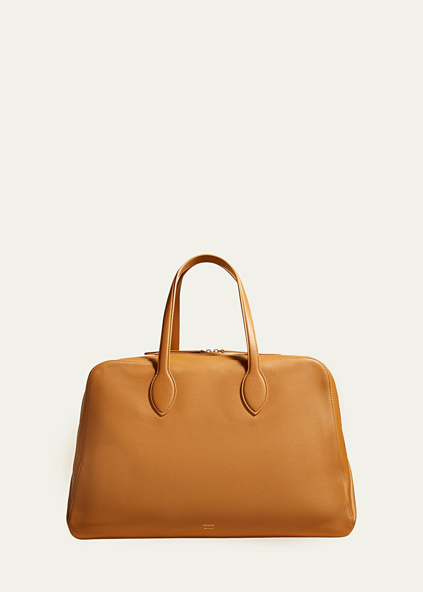 The Large Maeve Weekender Bag in Beige Suede– KHAITE