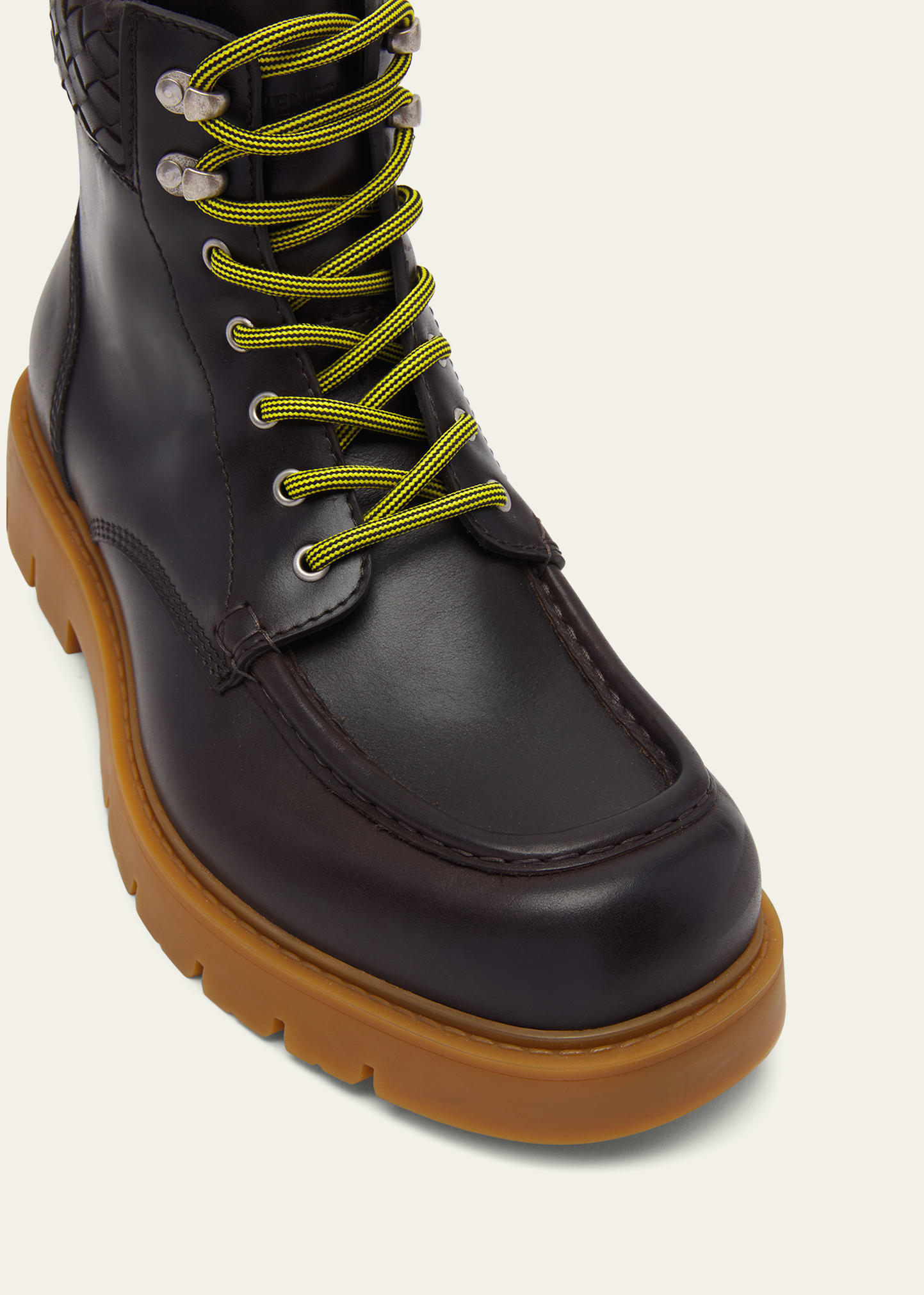 Bottega Veneta Men's Haddock Leather Lace-Up Boots