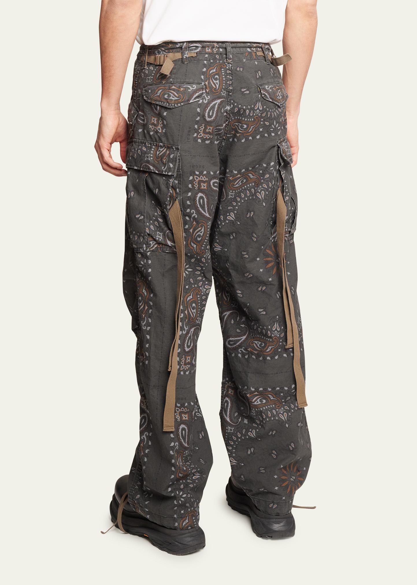 sacai Men's Bandana-Print Cargo Pants - Bergdorf Goodman
