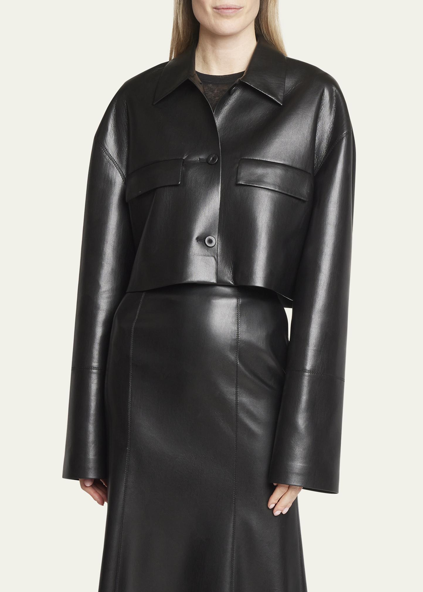 Nanushka Holleen Vegan Leather Cropped Jacket - Bergdorf Goodman