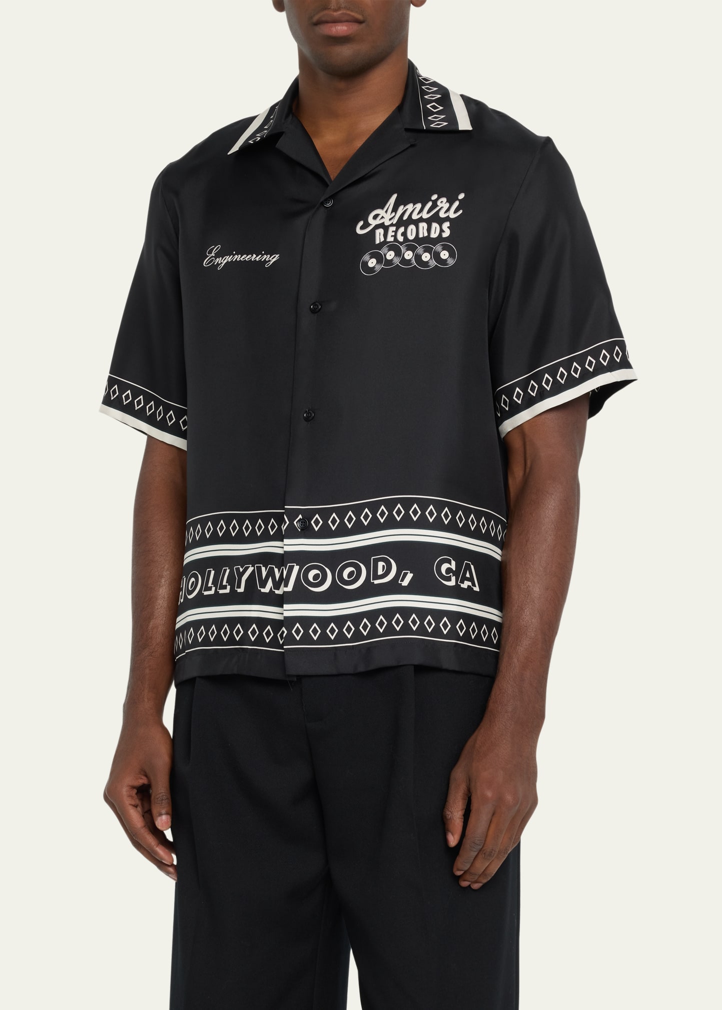 Amiri Men's Amiri Records Silk Camp Shirt - Bergdorf Goodman