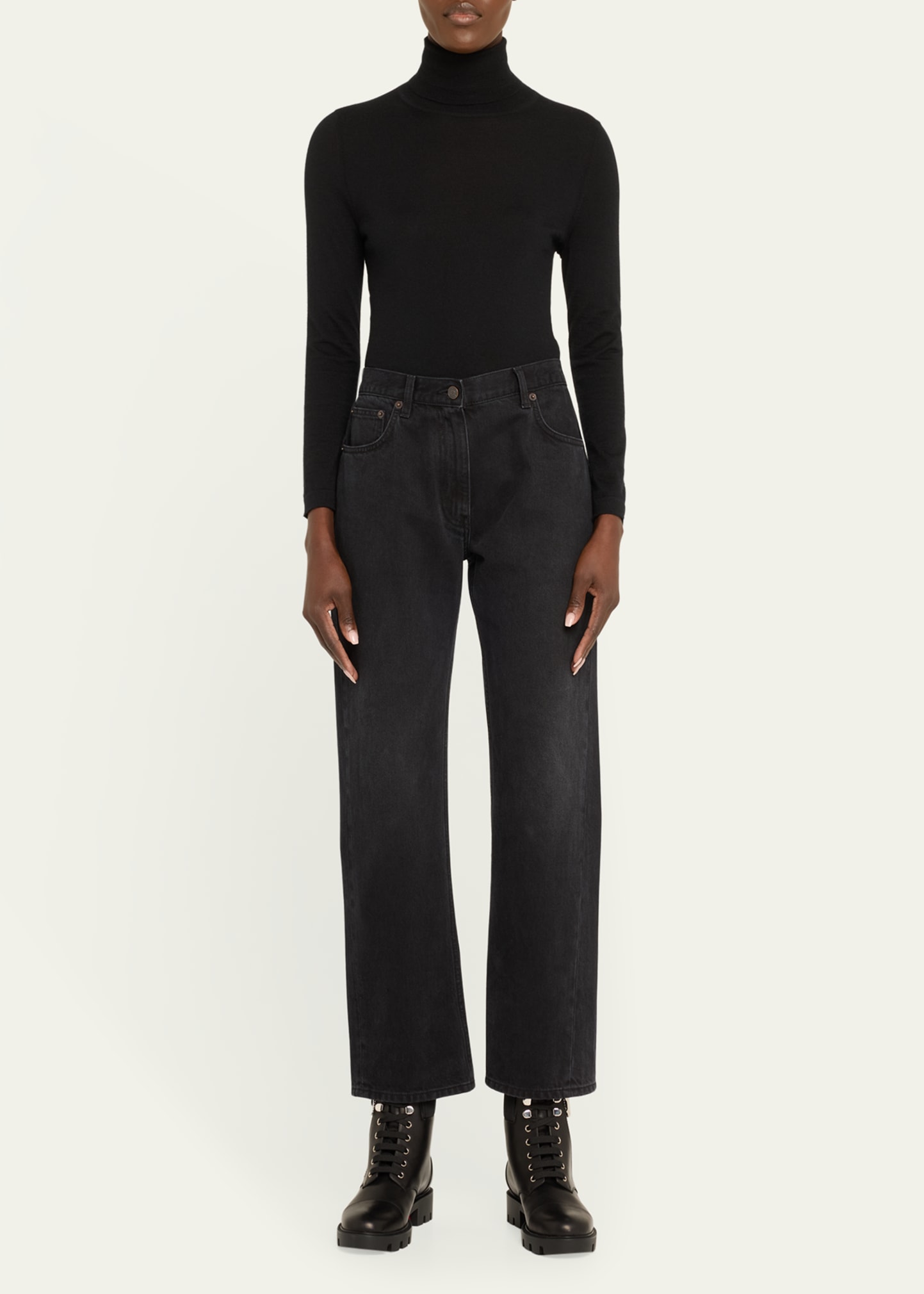 Christian Louboutin En Hiver Leather Knit Red Sole Boots