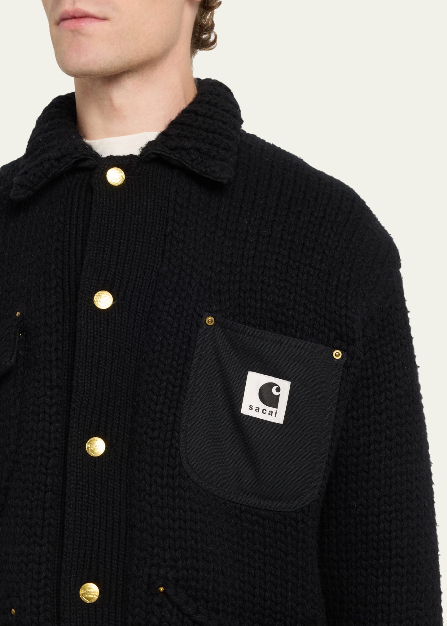 ジャケット・アウター sacai Carhartt WIP Knit Jacket Michigan Sacai Carhartt WIP Knit Jacket Michigan Black Size 1 | eBay