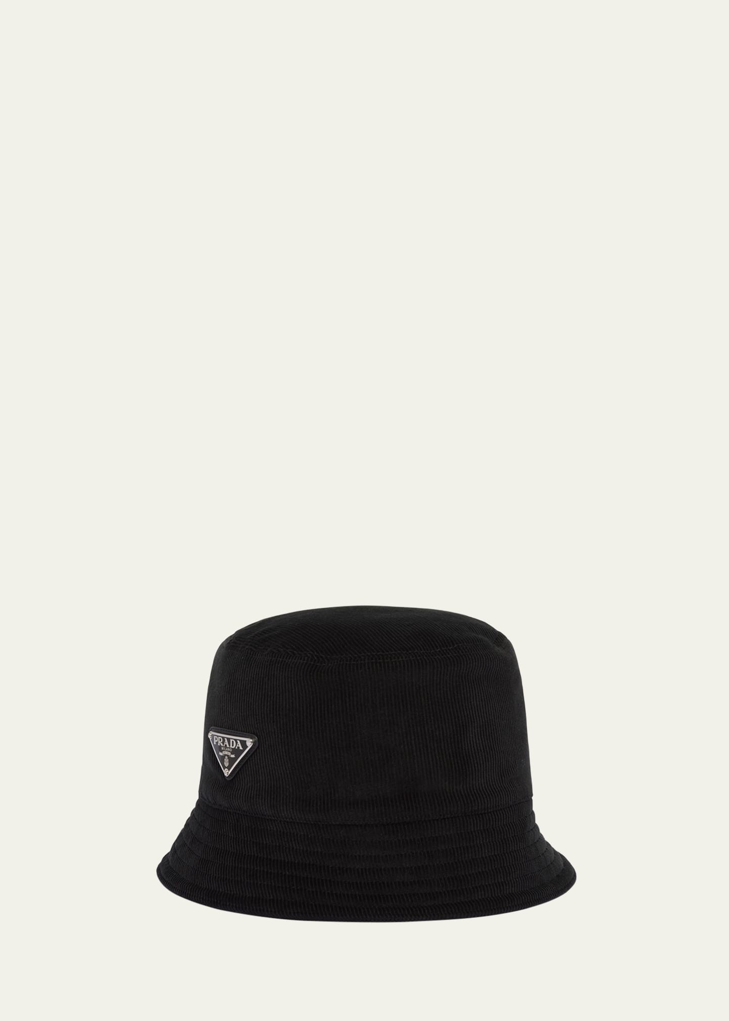 Prada logo bucket hat sale