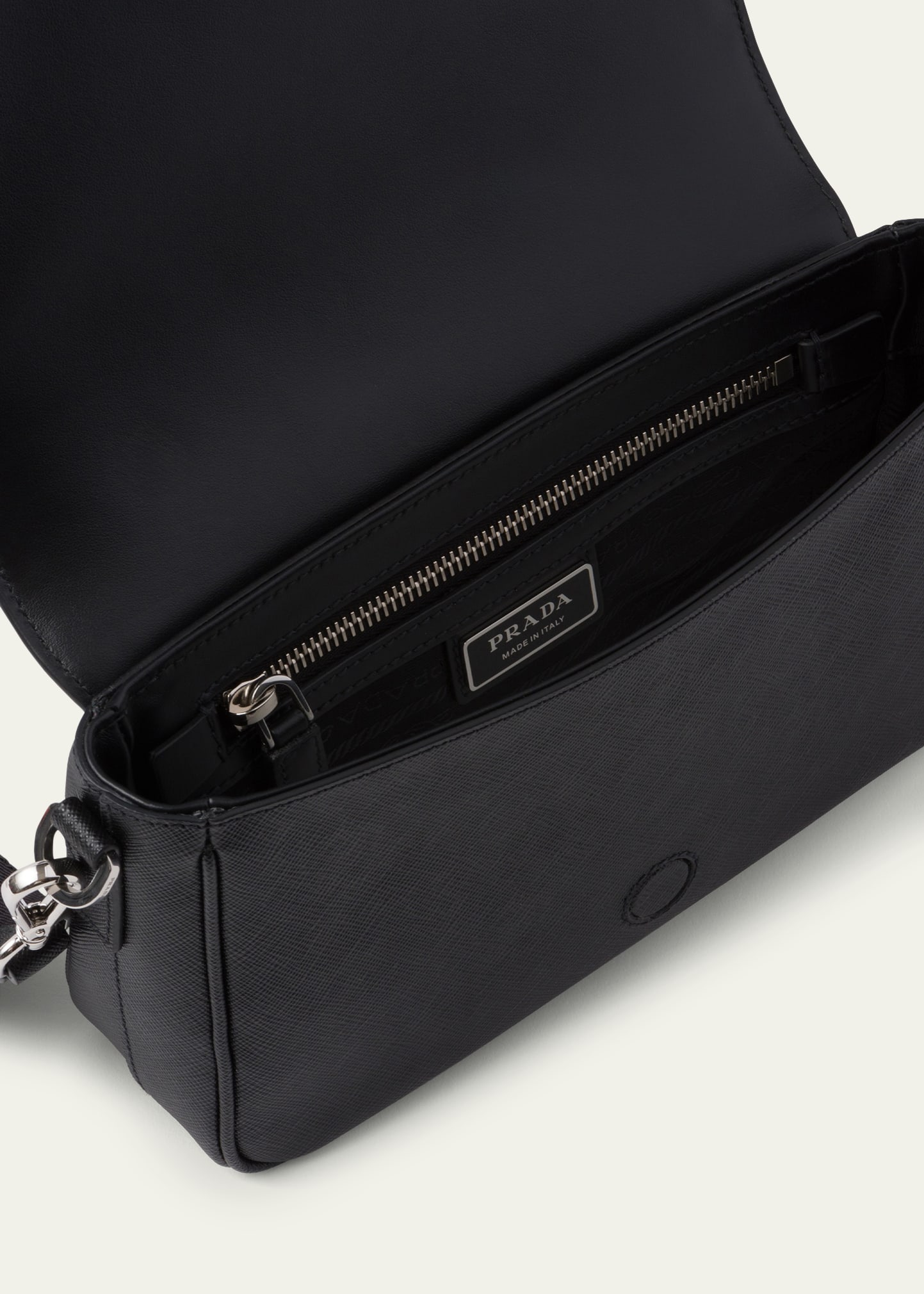 バッグ PRADA leather messenger bag black Prada Textured Leather Messenger Bag | Black | FARFETCH