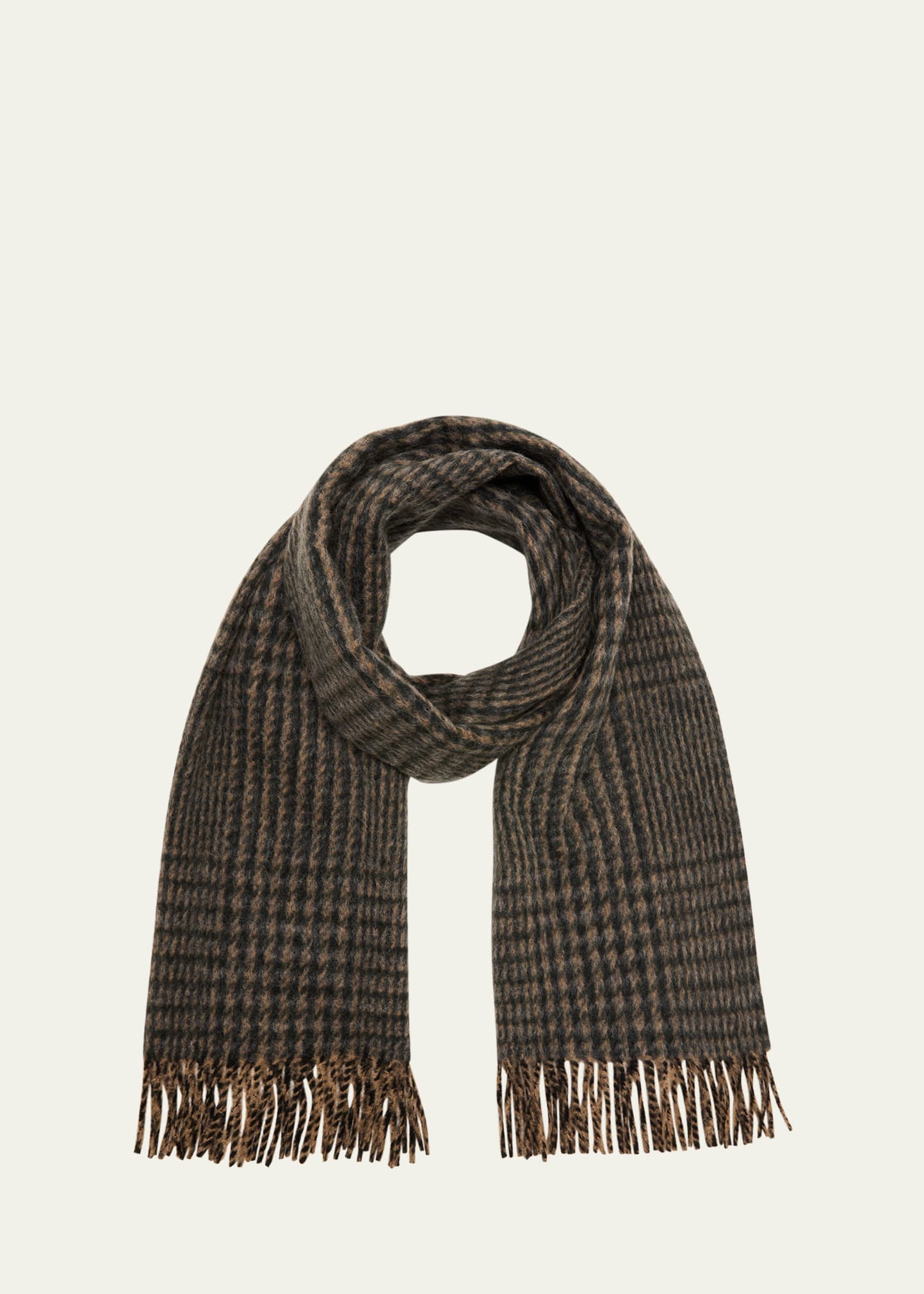 Loro Piana Men's Cashmere-Wool Check Scarf - Bergdorf Goodman