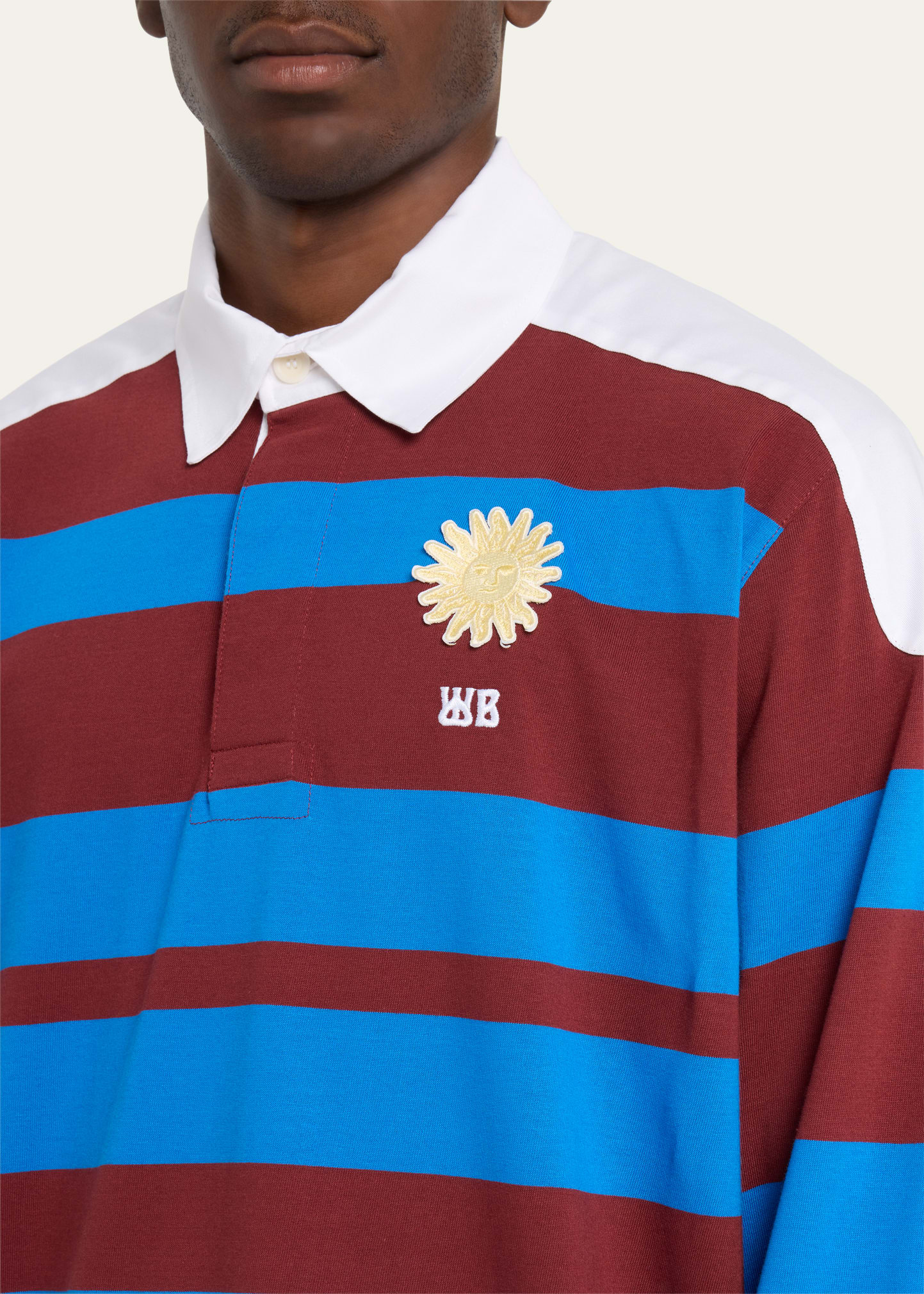 Wales Bonner Men's Block Stripe Rugby Shirt - Bergdorf Goodman