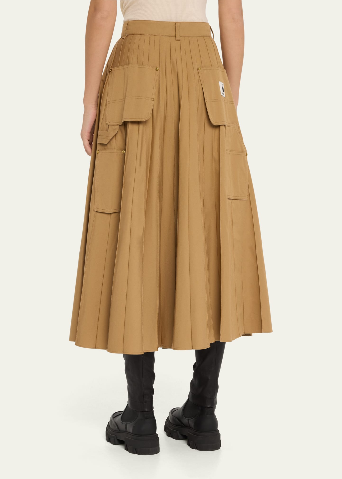 SACAI x Carhartt WIP Pleated Midi Skirt with Belt - Bergdorf Goodman