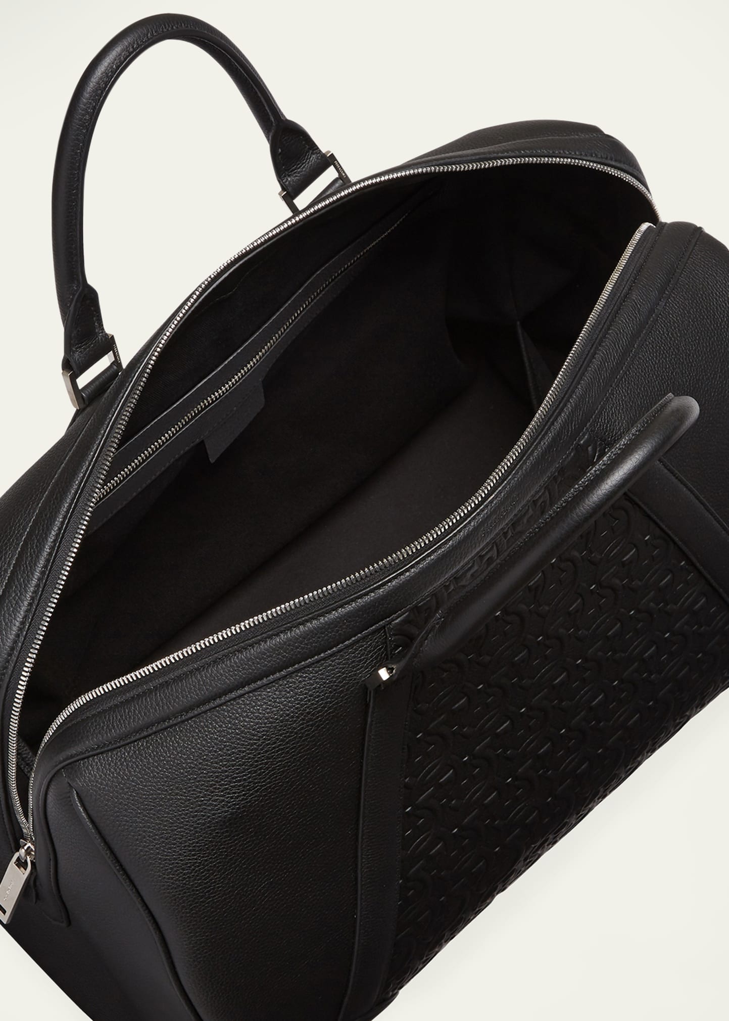 Ferragamo Men's Gancini Embossed Leather Travel Duffel Bag