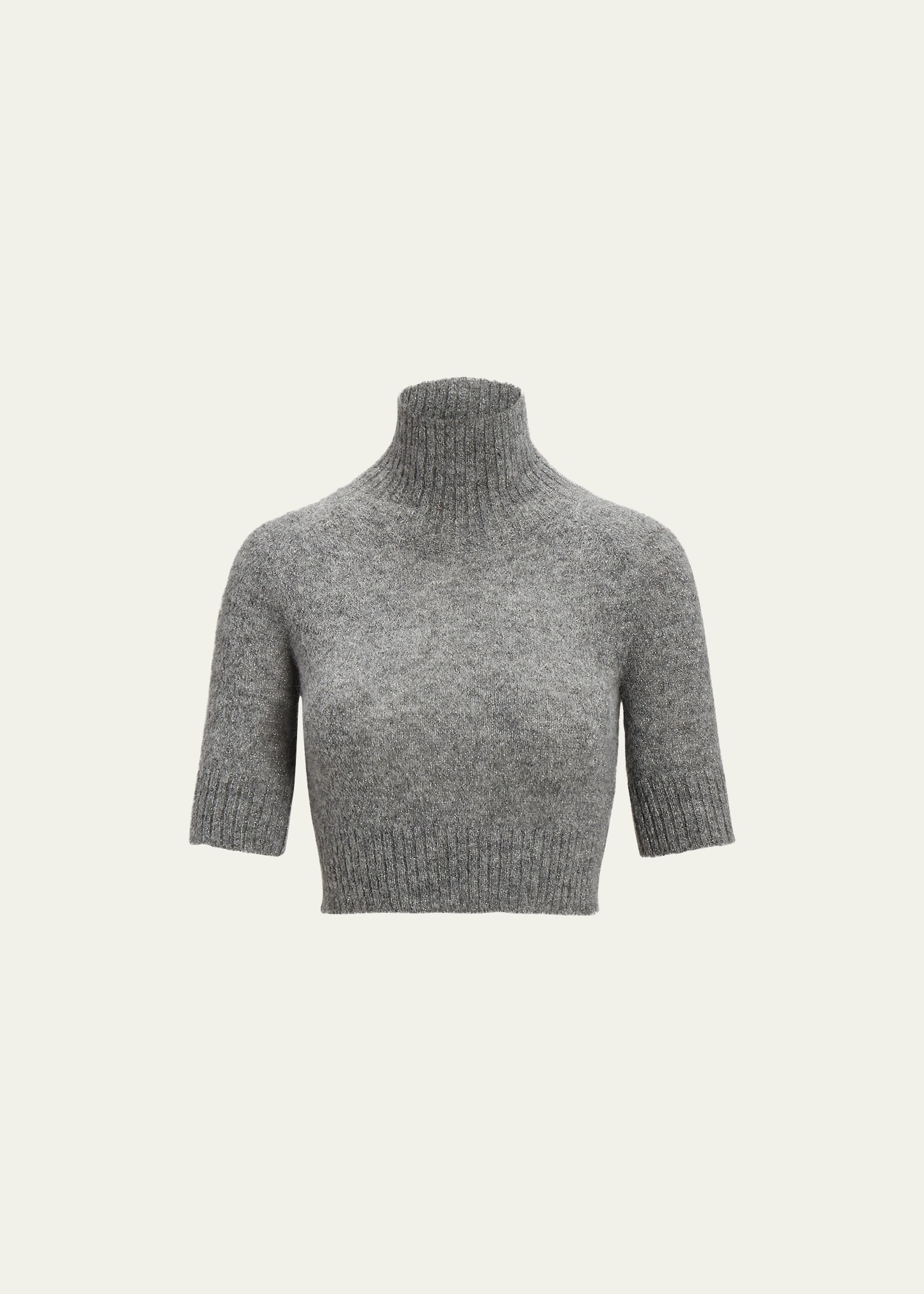 Ralph Lauren Collection Short Sleeve Turtleneck Crop Wool Sweater