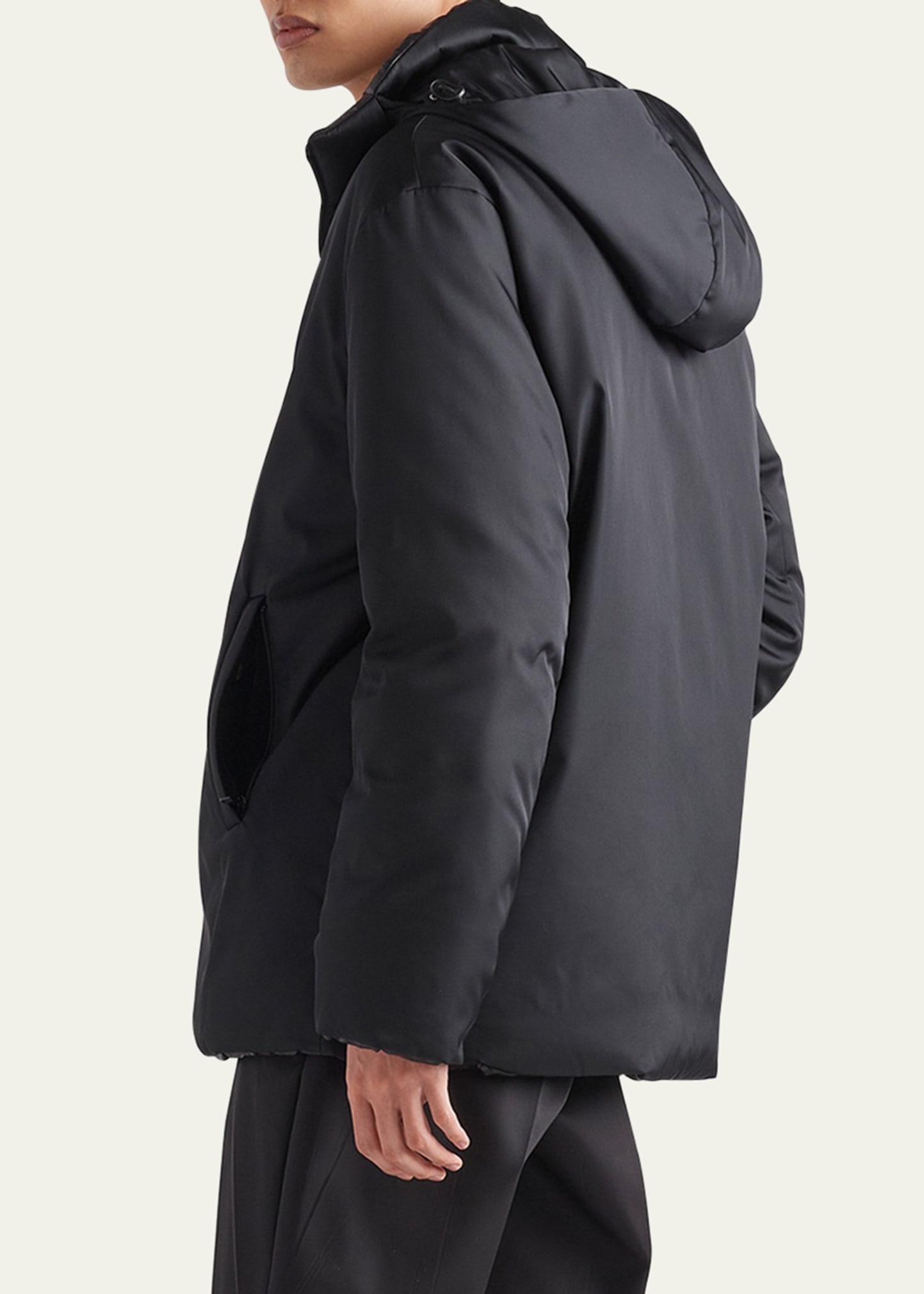 Prada Men's Padded Re-Nylon Hooded Jacket - Bergdorf Goodman